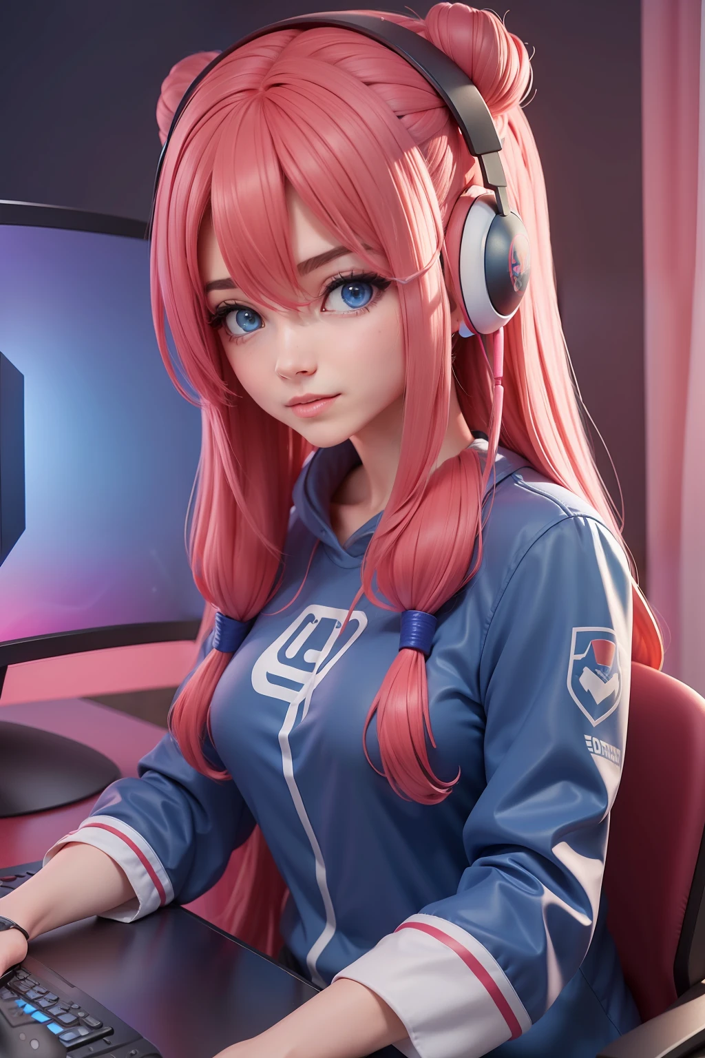 buceta rosa cabelo azul GAMER STREAM