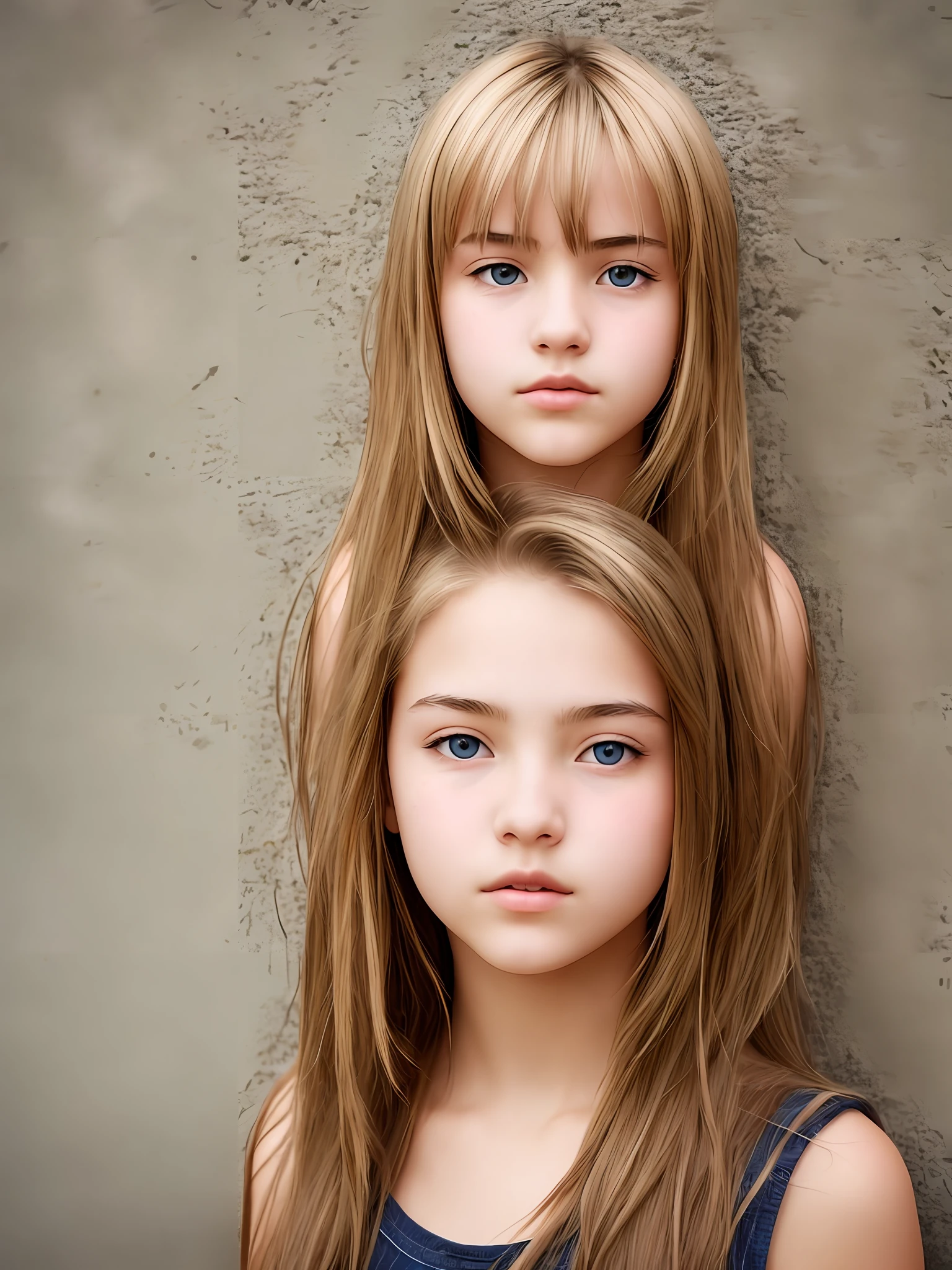 A teenage female with blond hear and pink eyes