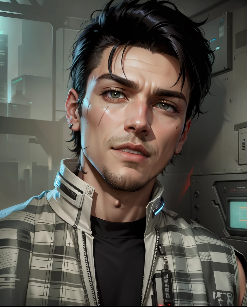 Change background cyberpunk, handsome boy, realistic face, 8k, ultra realistic