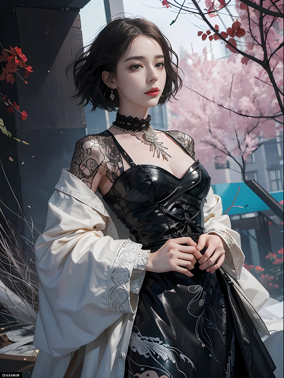 official art, unity 8k wallpaper, ultra detailed, beautiful and aesthetic, beautiful, masterpiece, best quality, (zentangle, mandala, tangle, entangle), dynamic angle, cowboyshot, the most beautiful form of chaos, elegant, a brutalist designed, vivid colours, romanticism, by james jean, roby dwi antono, ross tran, francis bacon, michal mraz, adrian ghenie, petra cortright, gerhard richter, takato yamamoto, ashley wood, atmospheric, enjoying a stream of music, where you can visualize the notes, ecstasy of musical notes, streaming musical notes visible