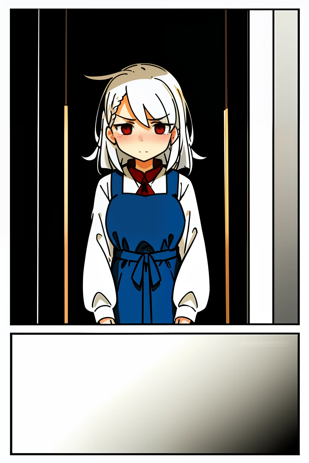 quadratic element,White-haired girl,Shy,Exposed milk,
