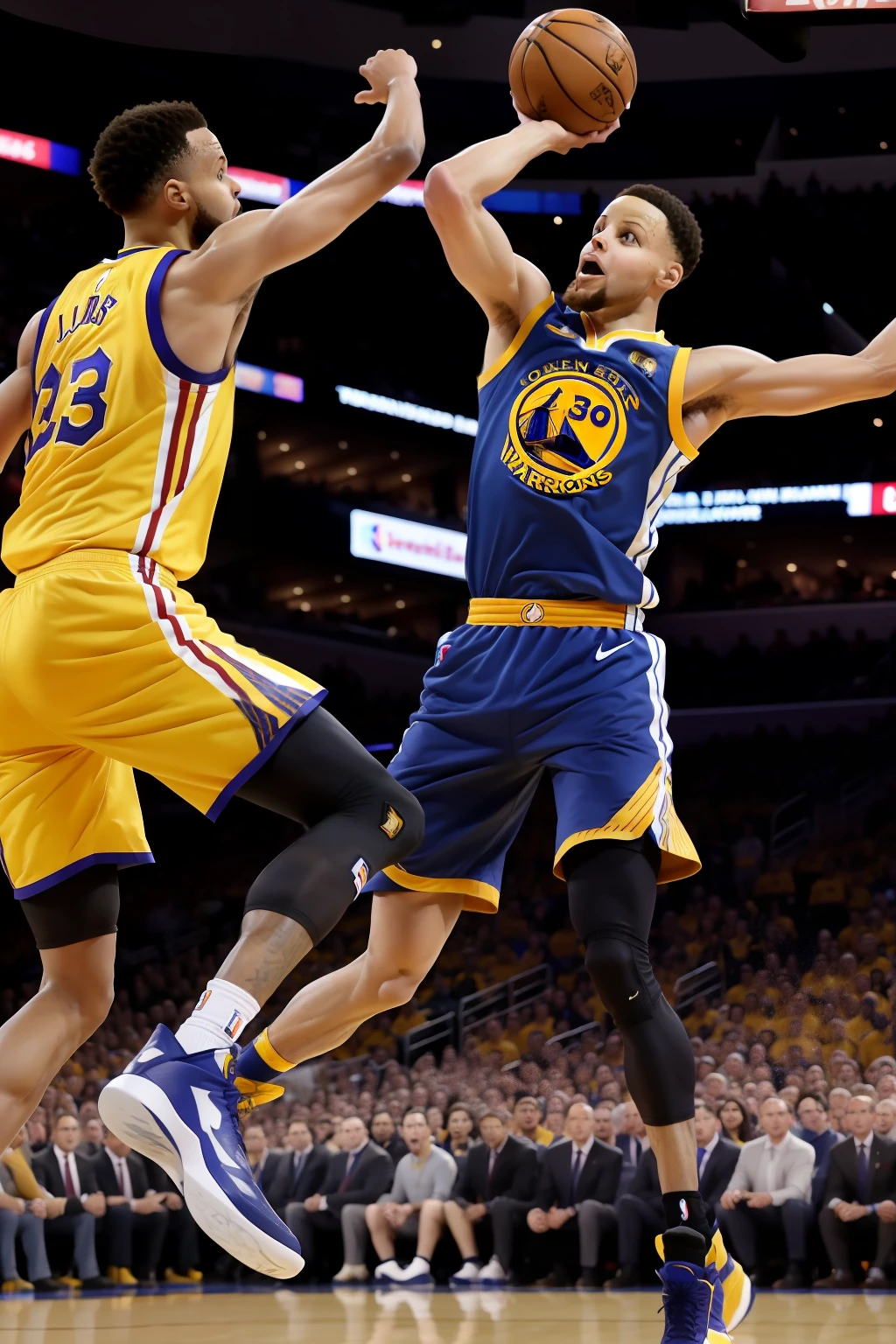 Stephen Curry Block, LeBron James