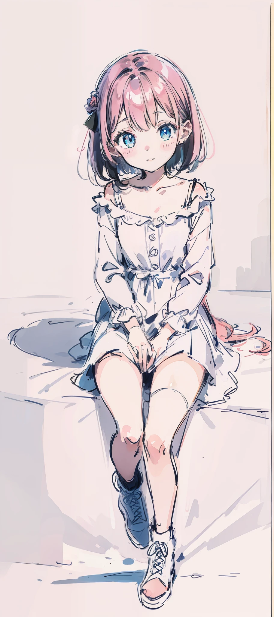 doodle, sketch style, girl, cute