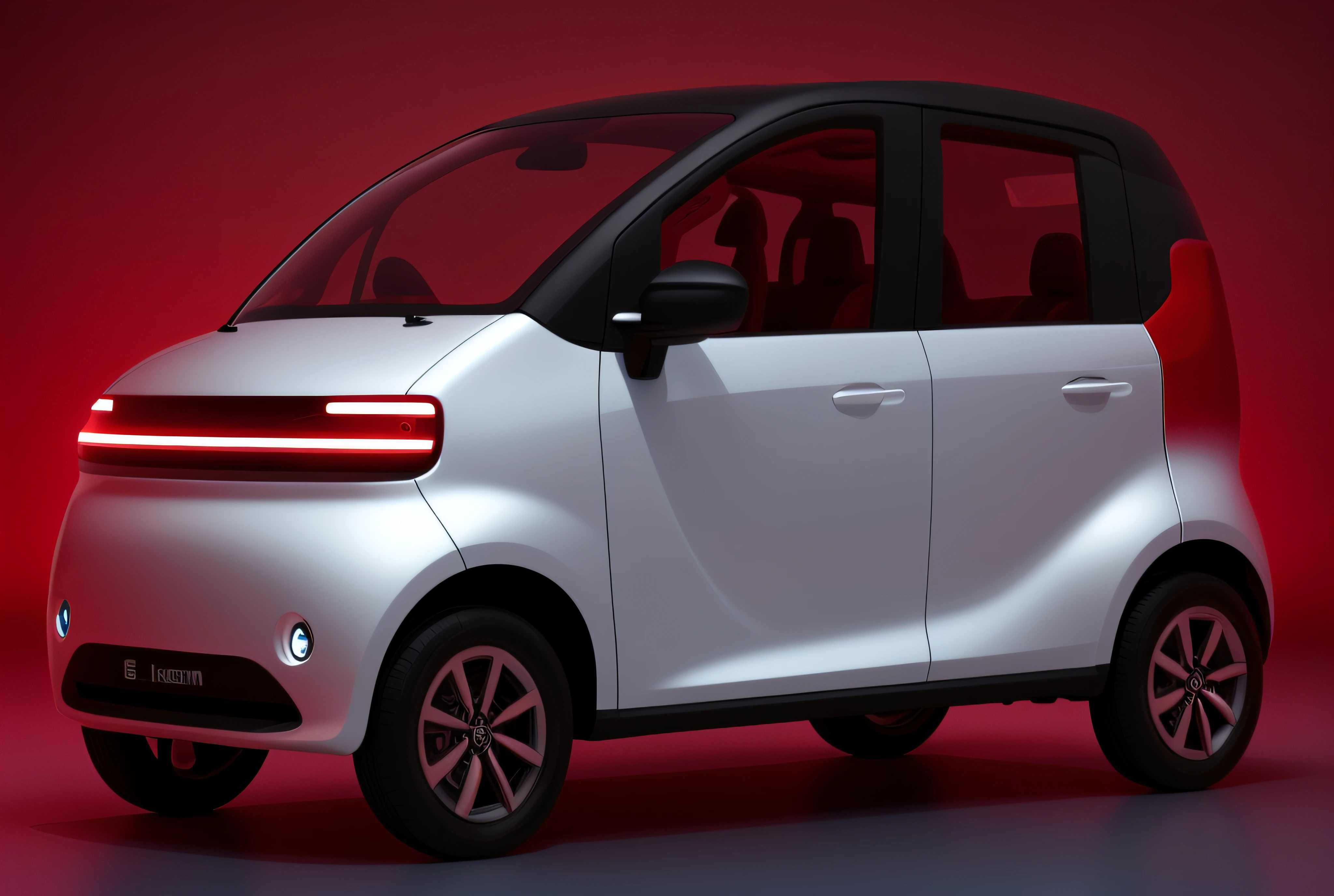 softlighting，Close up of white car on red background，KAMA Russian electric vehicles，Futuristic product car lens，cute future vehicles，Vehicle design trends，Zen concept，new vehicle，intelligent,,,,，Concept car，It has red and black paint，conceito，car concept，shaxi，Front perspective，tmasterpiece，Highest quality t，Extremely beautiful reflections，The best reflection，（Very detailed CG unity 8K wallpaper）（Best quality t）（The best illustrations）（The best shades），rendering by octane，Ray traching，Ultra-fine details，portrait symetrical， (Cyborg:1.1)，([Tail | detailed wire]:1.3)，(Complicated details)，hdr，(Complicated details，ultra - detailed:1.2)，Cinema lenses，Vignette，at centre，(Cyborg:1.1)，([Tail | detailed wire]:1.3)，(Complicated details)，hdr，(Complicated details，ultra - detailed:1.2)，Cinema lenses，Vignette，at centre，  Close up of a small white car on red background, kama russian electrocar, futuristic product car shot, vehicle concept photo!!, new vehicle, full view of a car, 3 d render even lit, Smart, art concept, finalrender, car concept, A digital rendering, 3 d render n - 9, semi - realistic render, hydrogen fuel cell vehicle，--Auto --S 2