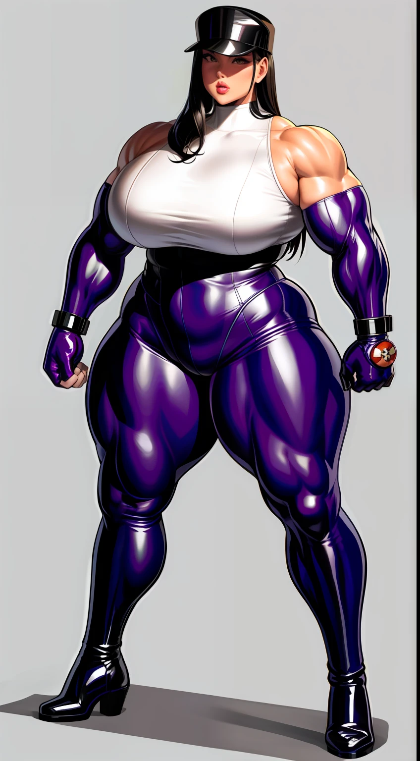 tmasterpiece,Burly Japanese woman,Exaggerated large muscles,Latex covers the whole body,boot,latex glove, beautiful attractive face,Full body like, Single female,Thin waist,Very broad shoulders, Strong and powerful arms,Strong and powerful leg muscles,thick calf,long leges,