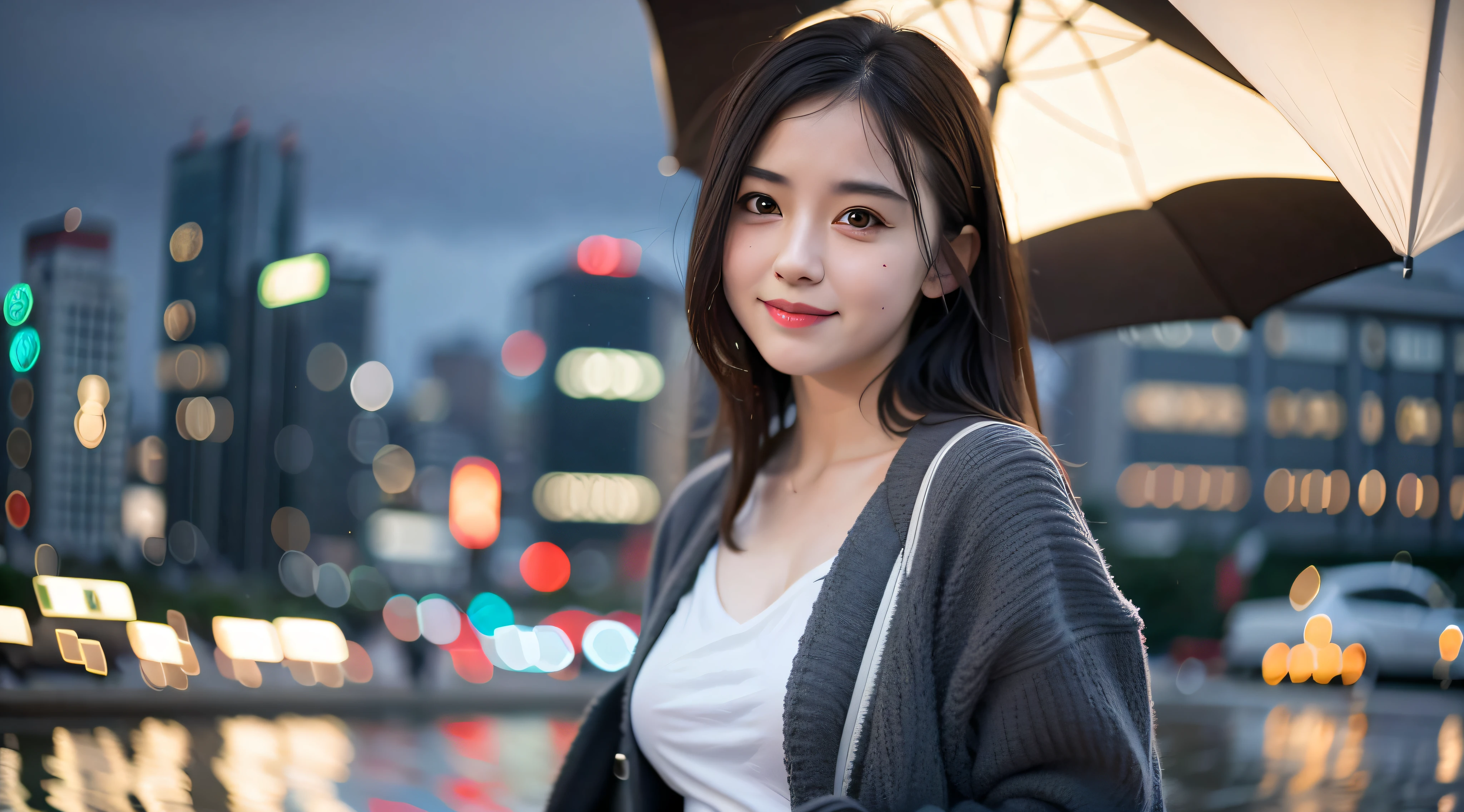 mix4,(8k, RAW photo, best quality, master:1.2), (realistic, photo-realistic:1.37),1girl,cute,cityscape,night,rain,wet,professional lighting,photon mapping,radiosity,physically-based rendering ,