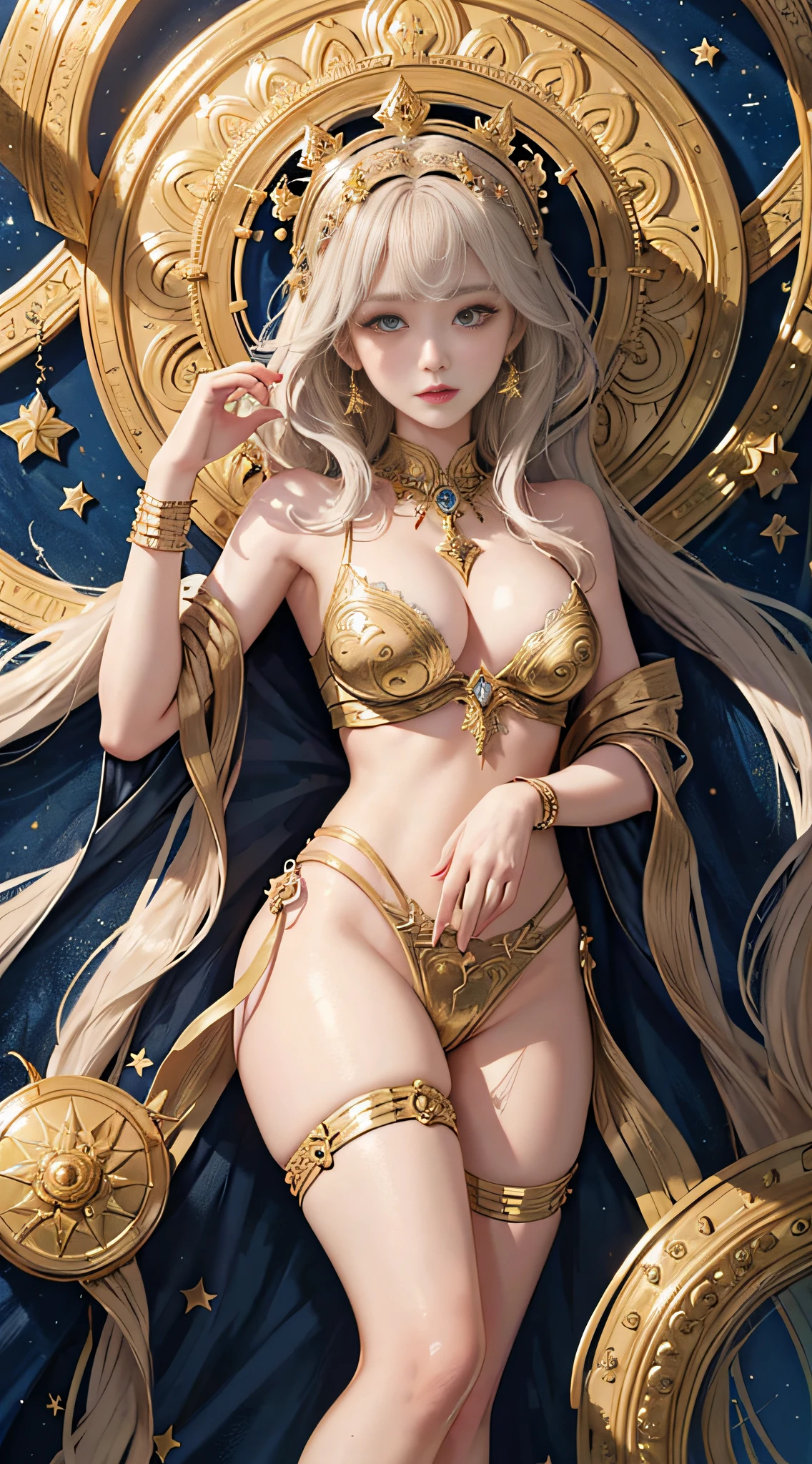 (masterpiece, top quality, best quality, official art, beautiful and aesthetic:1.2), (1girl), extreme detailed,colorful,highest detailed, official art, unity 8k wallpaper, ultra detailed, beautiful and aesthetic, beautiful, masterpiece, best quality, (zentangle, mandala, tangle, entangle) ,holy light,gold foil,gold leaf art,glitter drawing, PerfectNwsjMajic