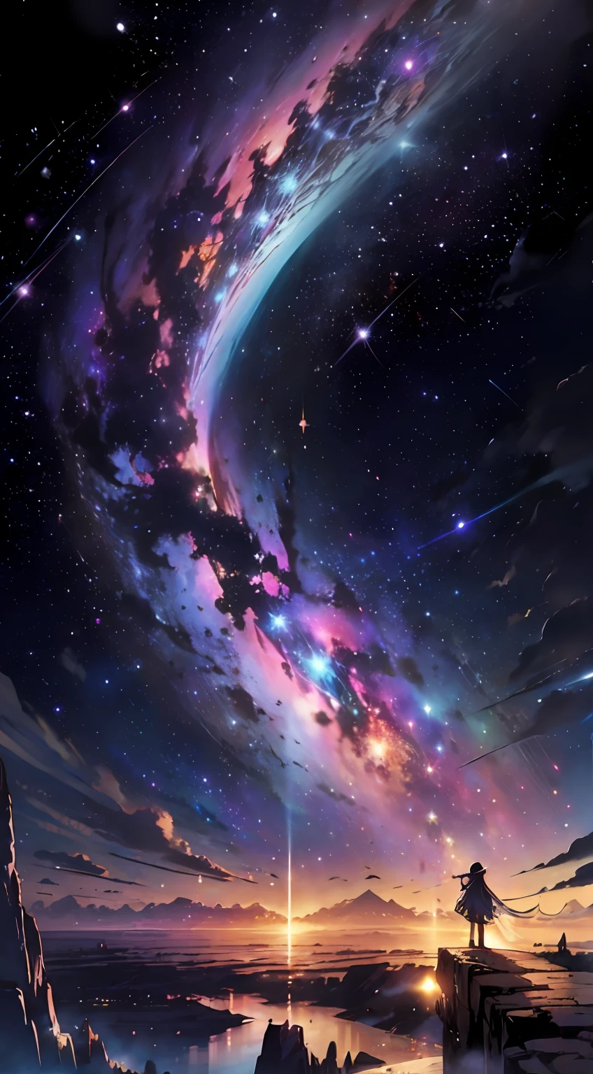ridiculous resolution, alta resolução, (obra-prima:1.4), super detalhada, A beautiful galaxy seen from afar, apenas a galaxia.