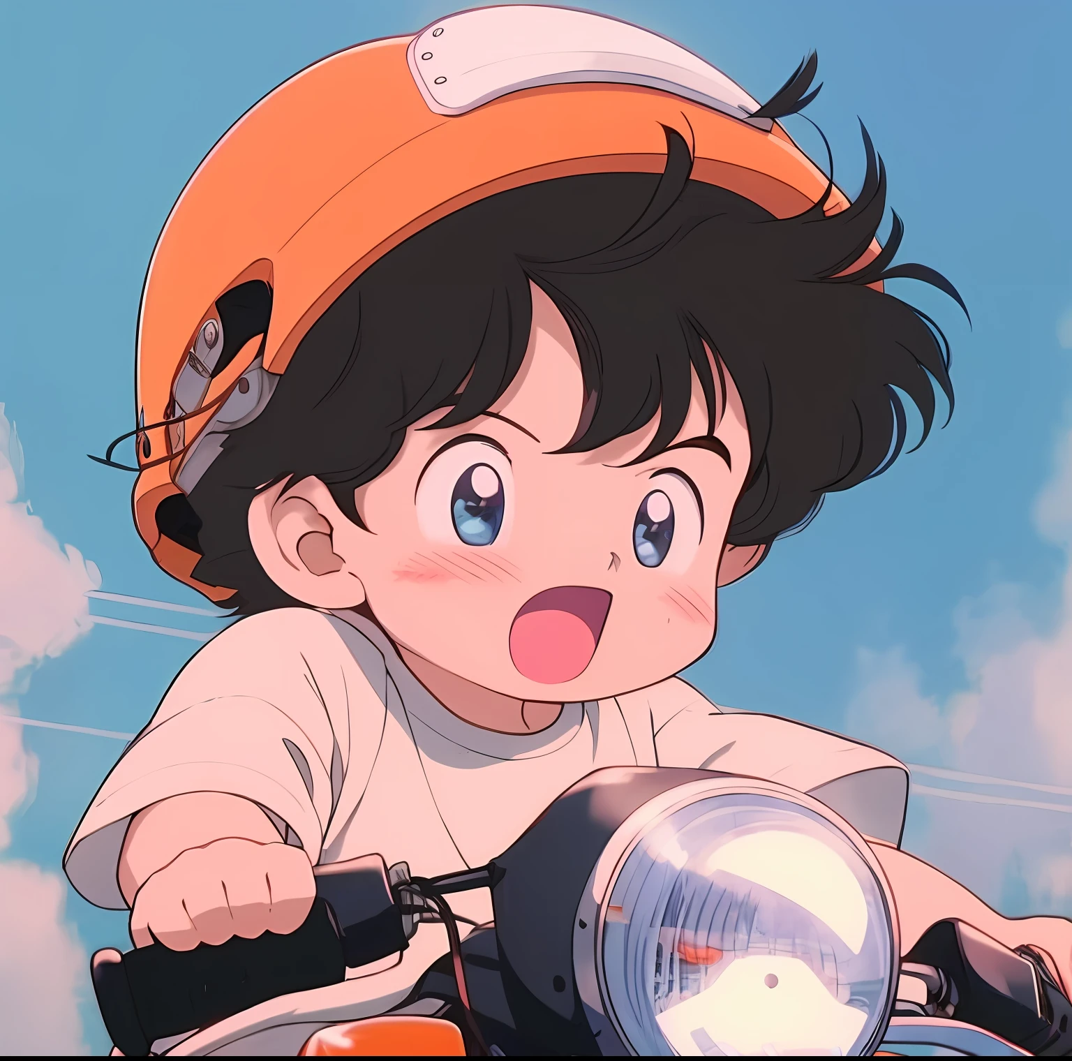 anime girl riding a motorcycle with a helmet on,With the lights on, 9 0 s anime art style, 8 0 s anime art style, in the art style of 8 0 s anime, 9 0 s anime aesthetic, an retro anime image, 90's anime style, 9 0 s anime style, 8 0 s anime style, 1980's anime style