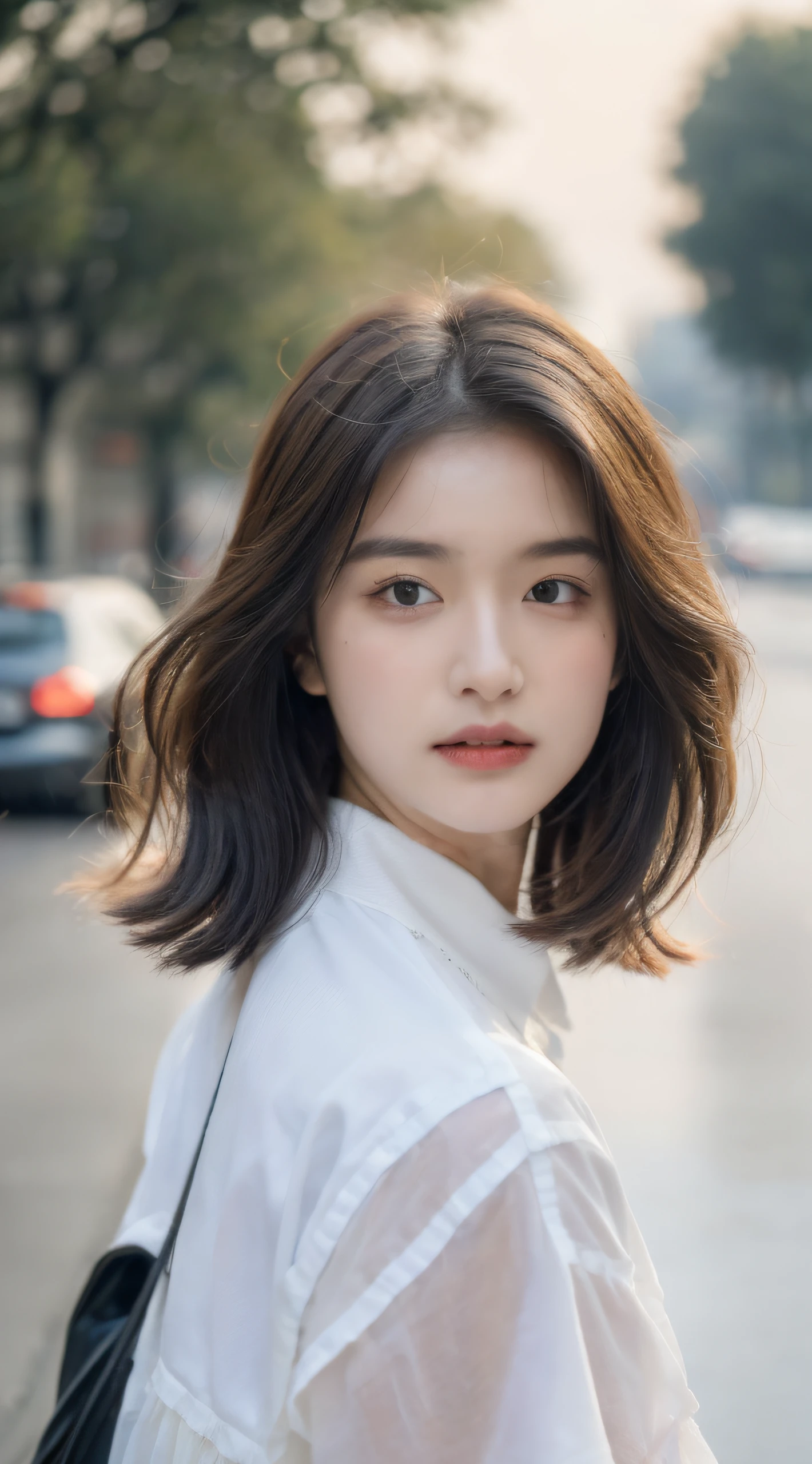 ((Best quality, 8k, Masterpiece: 1.3)), Focus: 1.2, Perfect body beauty: 1.4, Ass: 1.2, (Layered haircut: 1, 2)), (Rain, Street:1.3), Highly detailed face and skin texture, Beautiful eyes, Double eyelids, crying girl White skin, Long black hair, (Round face: 1.5 ), sweet