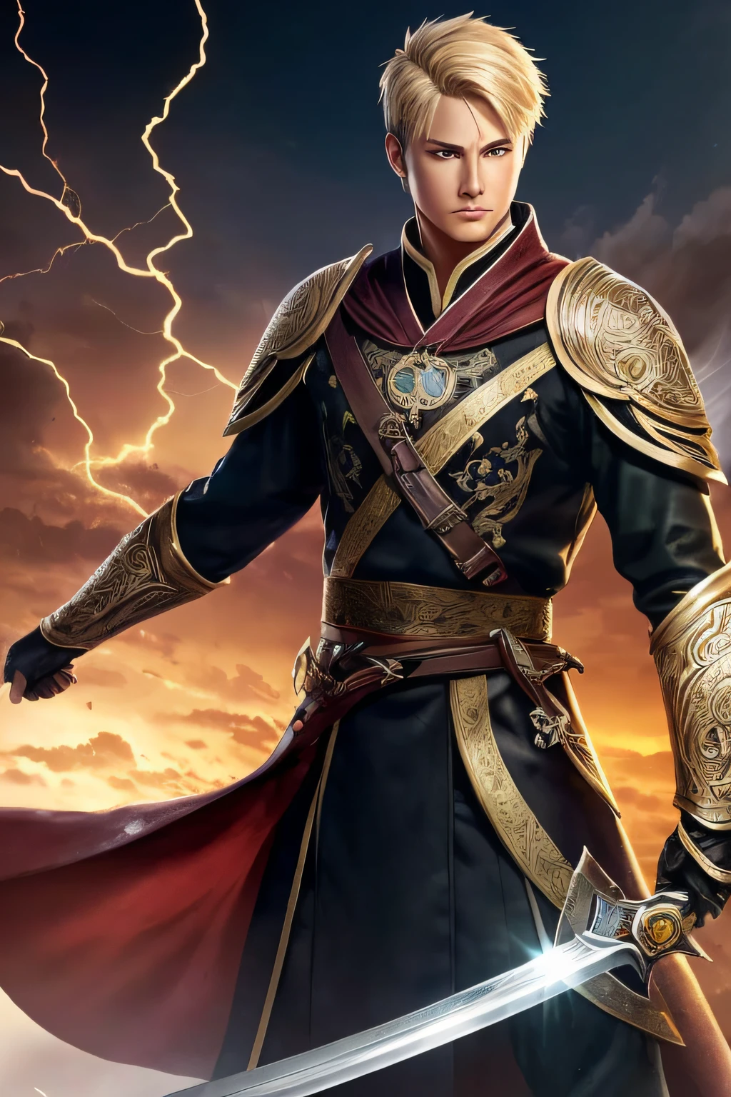 Derek was a young German teenager,Be between and 14e has the physical characteristics of a traditional German,Blonde hair and bright blue eyes。He was tall and strong,Showing youthful strength and vitality。
As an adventurer,Derek chose to use the sword as his main weapon。He was armed with a broad and ornate sword,The body of the sword is inlaid with fine patterns,It shows his love and pursuit of swordsmanship。Derek's swordsmanship is as graceful and swift as a dance,He is able to cut through enemy defenses with quick and precise movements。
In addition to swordsmanship,Derek also possesses the magical ability of Thunderbolt。He can summon the power of thunder and lightning,Create powerful currents and lightning in battle,Make the enemy feel the devastating blow。This ability gives Derek extraordinary strength and deterrence in battle。
In terms of clothing,Derek likes to wear church-inspired clothes。He often wore a black robe,It is embellished with a golden cross motif,Demonstrate his pursuit of justice and faith。He also wears a cross pendant,A symbol of his courage and determination。This attire gives a solemn and sacred feeling,It shows the firmness and determination of Derek's heart。
As a protagonist,Derek is a brave and determined young man,His swordplay and lightning abilities make him a formidable adventurer。He dared to face challenges and dangers,Always pursue justice and truth。Derek's adventure will be full of thrills and thrills,At the same time, it also shows his inner growth and tenacity。 --auto