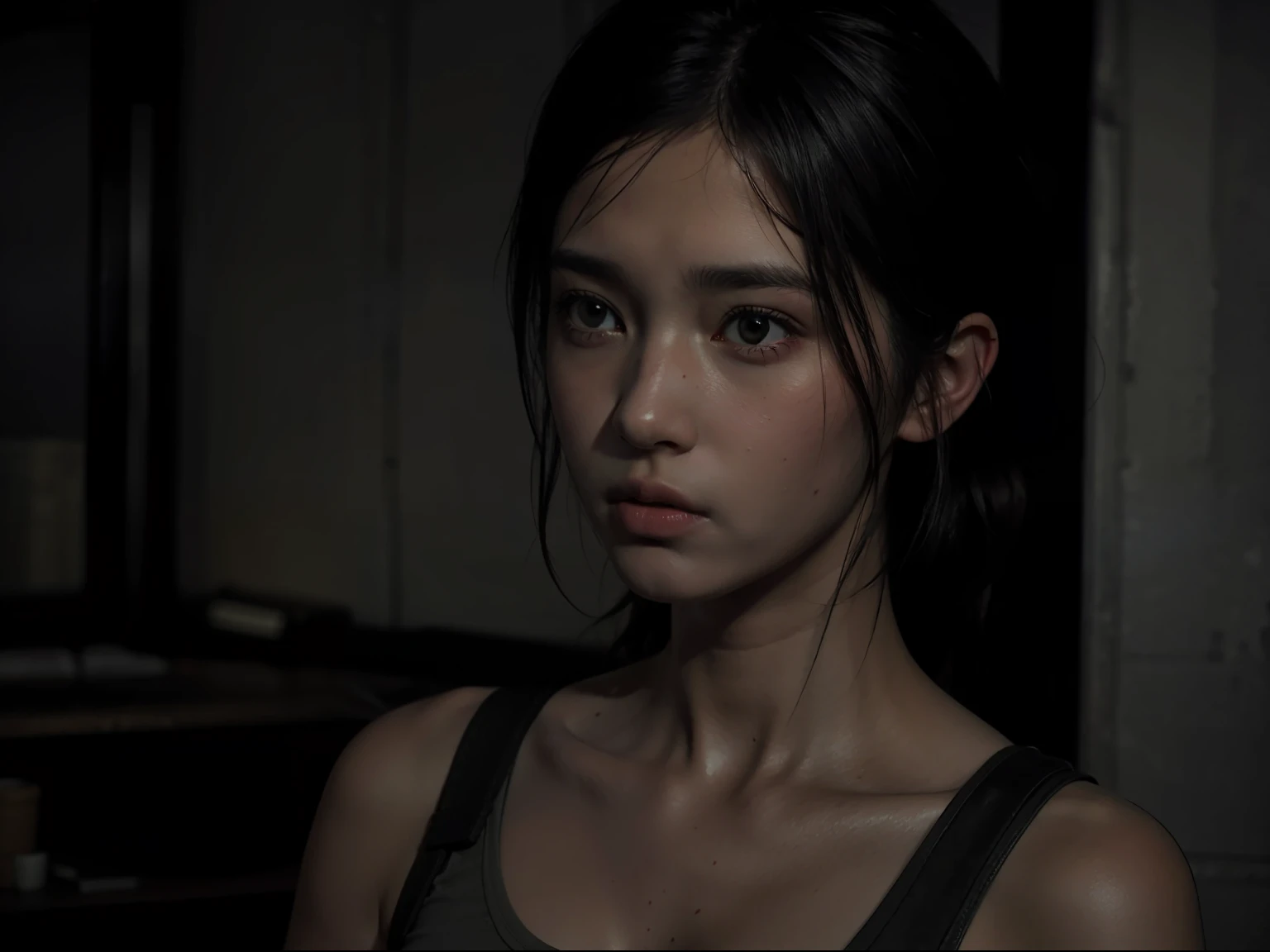 High Picture Quality,Ray traching, RAW photogr,last of us,Ellie, pastelcolor,Ultra-delicate skin, press photography,Sharp shots,
low-light