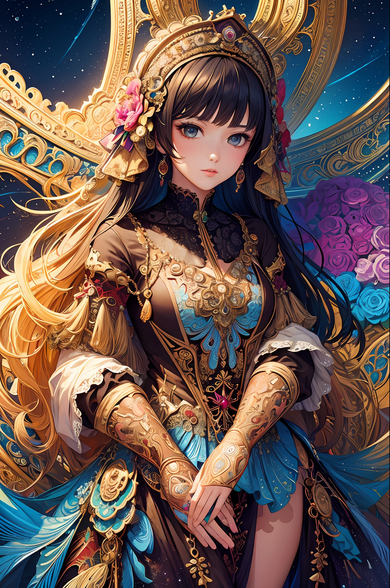 (masterpiece, top quality, best quality, official art, beautiful and aesthetic:1.2), (1girl), extreme detailed,(fractal art:1.3),colorful,highest detailed