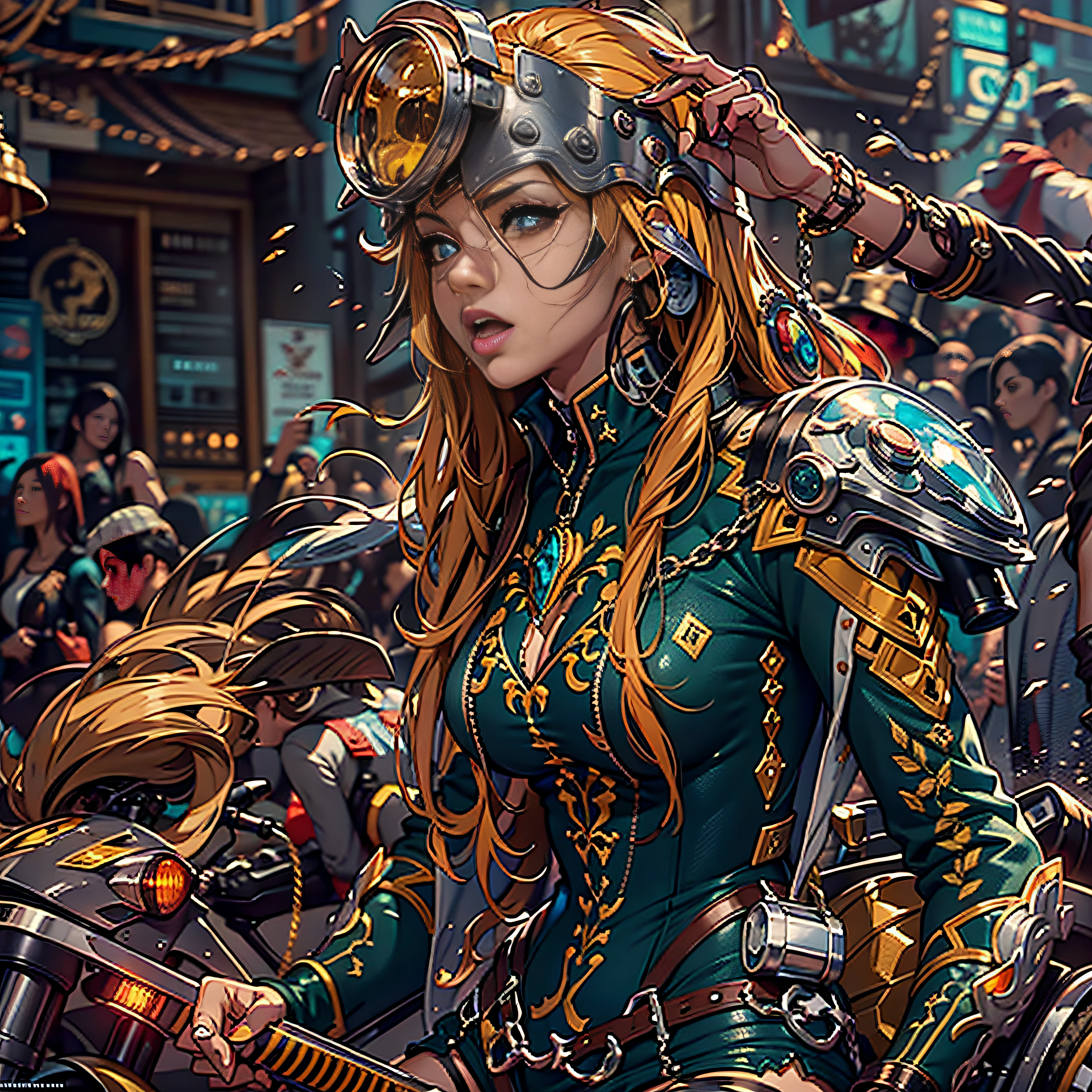 Masterpiece street outdoor:2 urban road Suncraft Goddess Artificier hammer forge hearth sundrop Scene "WarHammer" anvil "Armada" contre-jours moto "Heavy Metal" Devastating Will-o'-the-wisp luminescence war battle mature female "luis Royo" dazzling ride bike Cosplay riders richesse Amiral decorated "Nicki Minaj" Commander "Tina Turner" jukebox "beyonce" Pilots jacket cow-boy emblème Earth écusson key sunLight ultra pro-Photorealistic optimal quality opengl-shaders details précis reflex max resolution perfection graduates volumetric nettetés improved Octane_rendues UHD XT3 16K 32K DSLR HDR UnrealEngine5 ombres deep path analogiques 3dcg hairstyle short bangs extatiques symmetrical body athletic skin tanmed epic face cheekbones effects embarrassed glushes eye-liner saphirs saturate beaux dark eyes black pupils brown iris lazulis turquoise open mouth teeth (tongue droplet water drop of water) obvious smiles choke Floating Jacket Fixed Eccentric Cape Levitating Shoulders-Off Shirt Lace Clavicles White Papillotes embroidered leathers breasts falling pointed satin livid yellow orange corsait thick felt skirts matching bristles ample swinging spinels navel revealing waist heart belt-chastity padlock Gold silver agate pubis scarlet pubis-hairy indigo bristles protrusions silk Snap-lock garters thighs legs stainless steel boots gothic decorated onyx rubis summons floraison invoques magic incandescentes creatures CGSCOSITY Cristallines Wings (EOS R6 135mm 1/1250s f/2.8 ISO400) Mécanisés Canon-ion flash blow glow dramatic opale weapon straight outfits armor heavy chrome metallic flat rune lava bands helmet-antenne Tourmaline glyphes navy plasma brasses cuivres fullbodye "cyberpunk" motocycle background Equirectangular 360 monster Fire Blast Flame Engravings Chef-D' tattoo (par Michelangelo) Bruce Weber girls nsfw varied etc.