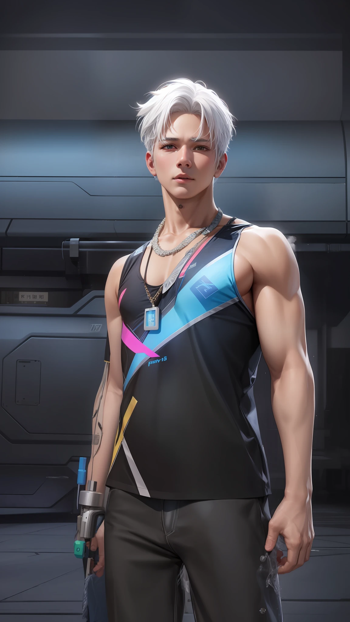 realistic, 1boy, white hair,cold