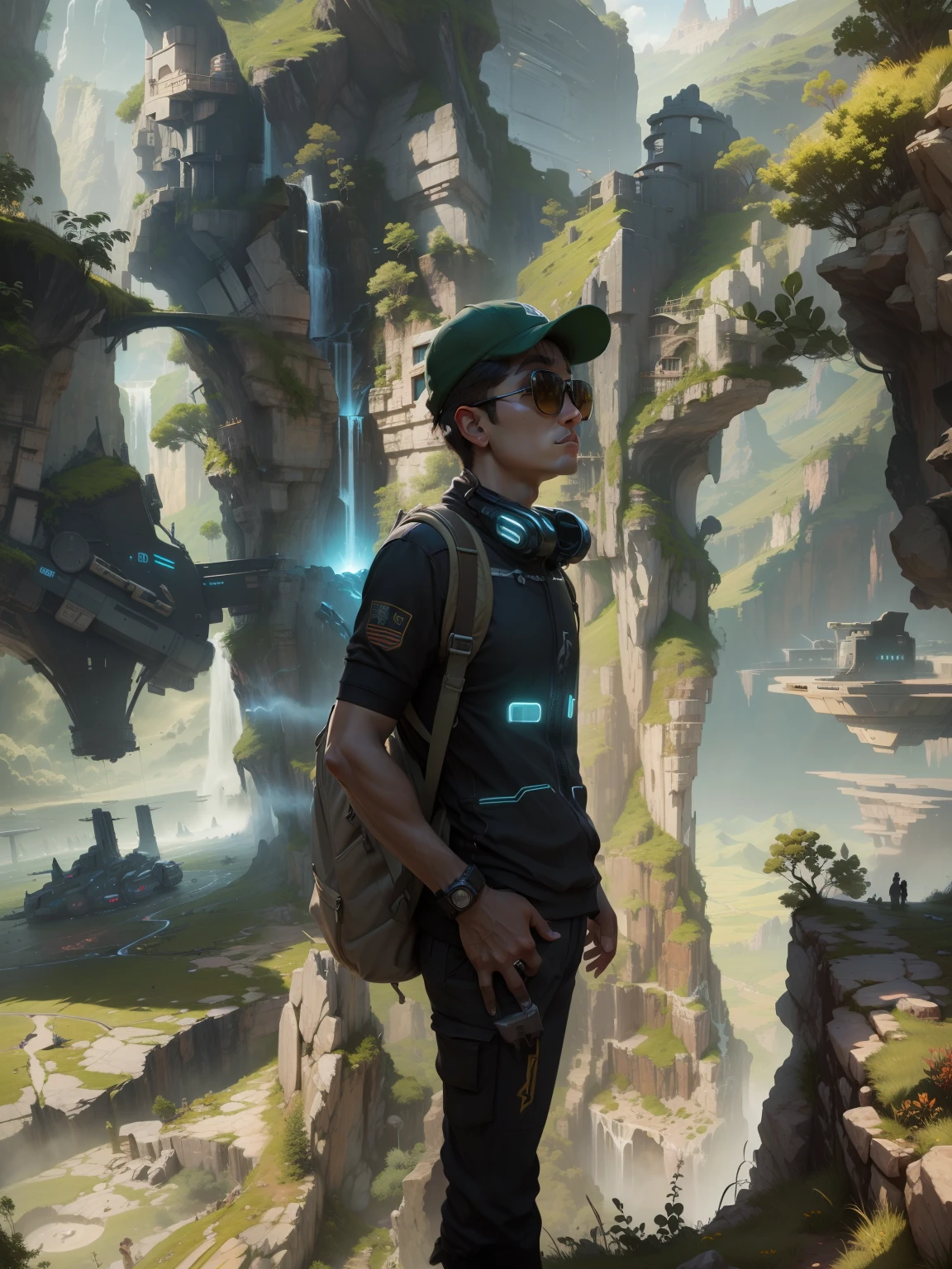 Realistic landscape scifi game coll boy
