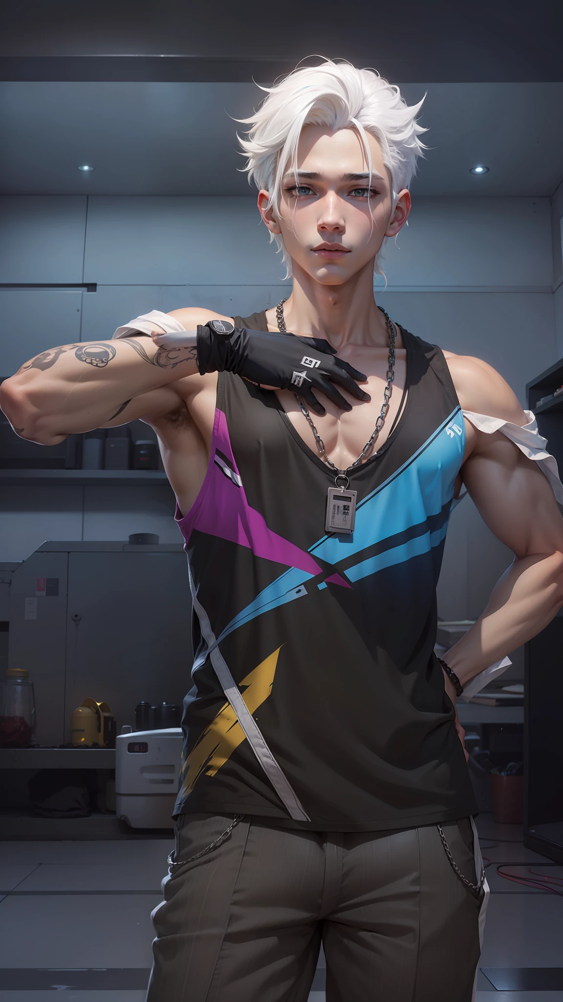 1boy, anime, white Hair