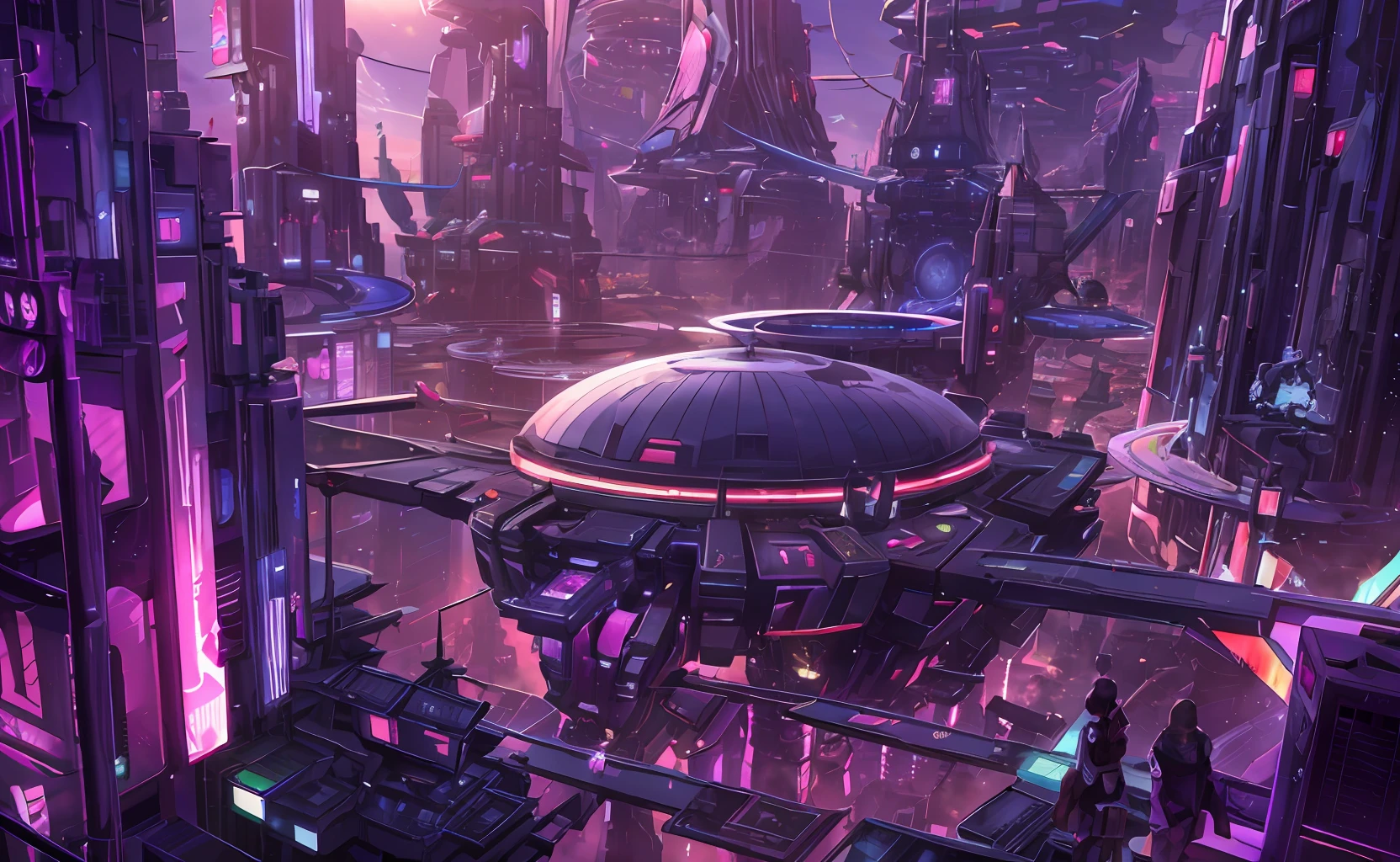 scientific fiction,exteriors,the night,starrysky,glasshouse,megastructures,bio-dome,The landscape,scenecy,horizon,the roof, sitting on rooftop, ventania, view from long distance, Atmospheric lighting, Focus individually, closeup cleavage, seen from the side, depth of fields, Background bokeh,Many islands are suspended in the air,Many small airships flew around,城市,fanciful,Amazing plant growth,extremy detailed,realistic raytraicing,Epic composition,(Complicated details),(Complex design,hyper-detailing:1.2),art stations, (tmasterpiece,best qualtiy),hyper HD,32k ,futuristic city with futuristic architecture and futuristic lights, at cyberpunk city, Futuristic Cyberpunk City, cyberpunk dreamscape, Psychedelic broken streets, neonlight, disordered, high detal, concept-art, lightand shade contrast, ssee-through, ultra-realistic realism, --v 6