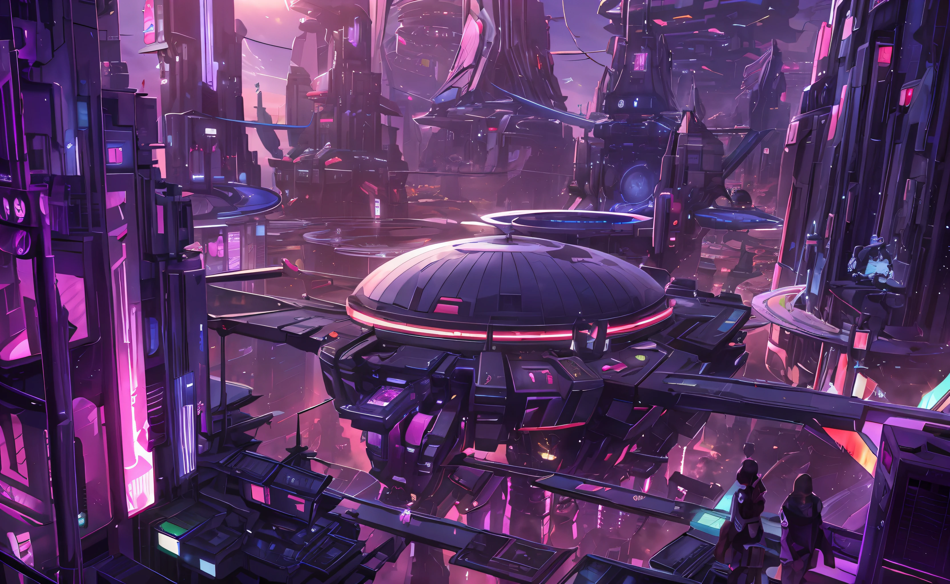 scientific fiction,exteriors,the night,starrysky,glasshouse,megastructures,bio-dome,The landscape,scenecy,horizon,the roof, sitting on rooftop, ventania, view from long distance, Atmospheric lighting, Focus individually, closeup cleavage, seen from the side, depth of fields, Background bokeh,Many islands are suspended in the air,Many small airships flew around,城市,fanciful,Amazing plant growth,extremy detailed,realistic raytraicing,Epic composition,(Complicated details),(Complex design,hyper-detailing:1.2),art stations, (tmasterpiece,best qualtiy),hyper HD,32k ,futuristic city with futuristic architecture and futuristic lights, at cyberpunk city, Futuristic Cyberpunk City, cyberpunk dreamscape, Psychedelic broken streets, neonlight, disordered, high detal, concept-art, lightand shade contrast, ssee-through, ultra-realistic realism, --v 6