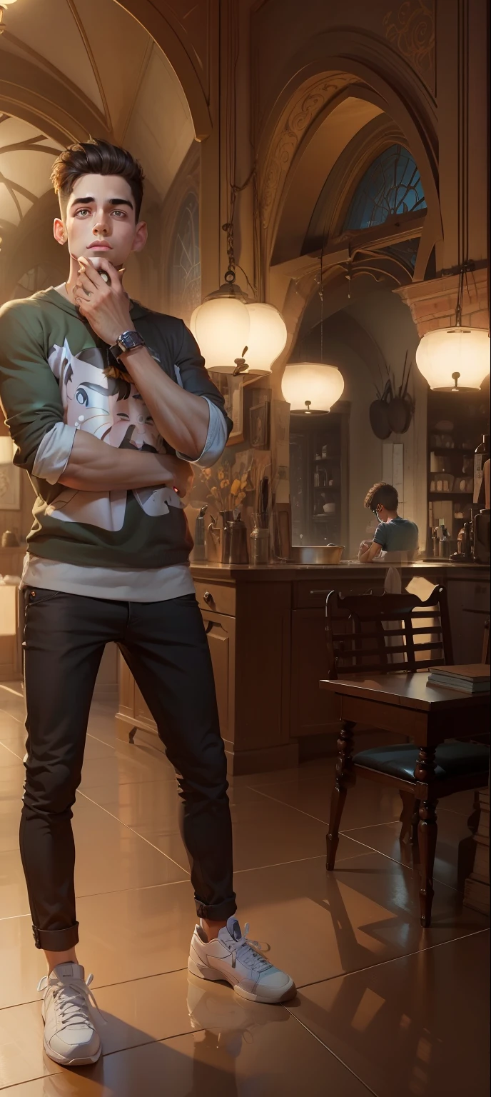 Realistic boy image converte into cartoon