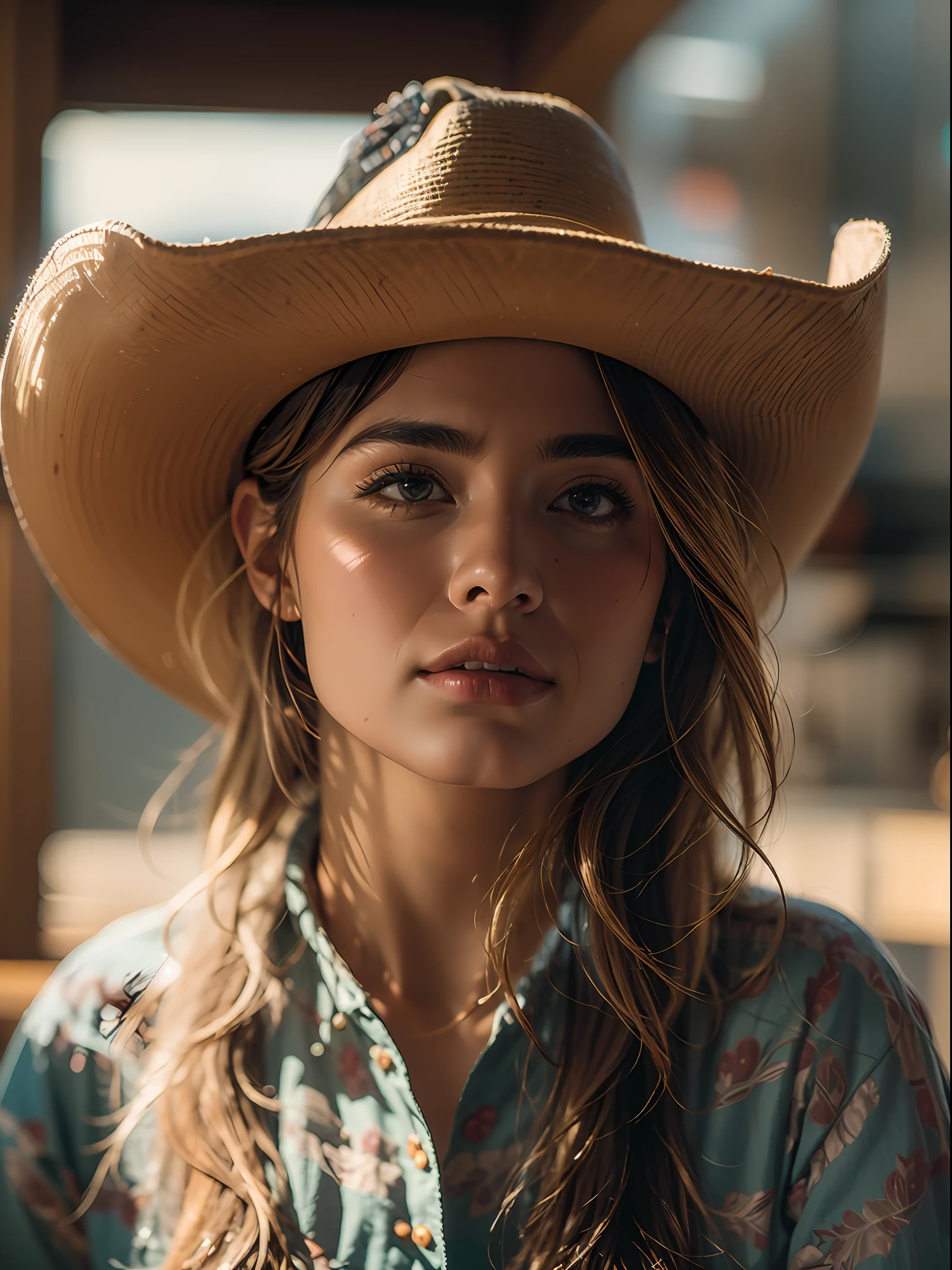 (RAW photo, 4k, masterpiece, high res, extremely intricate) (photorealistic:1.4), cinematic lighting 1girl, solo focus, summer noon, hot, 1990s \(style\),cowboy shot,indoors