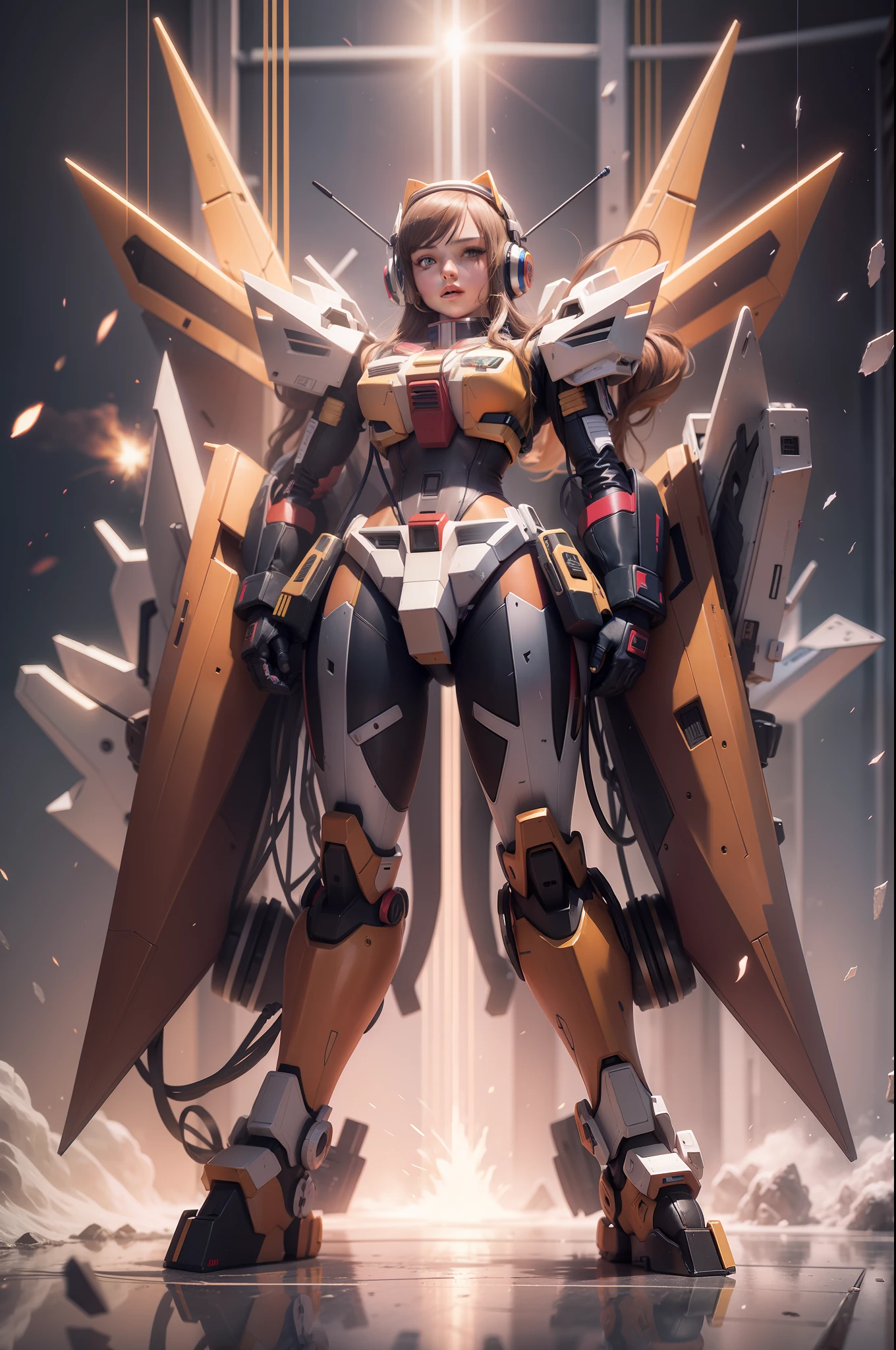 Girl, 3d, slim, Gundam, headphone