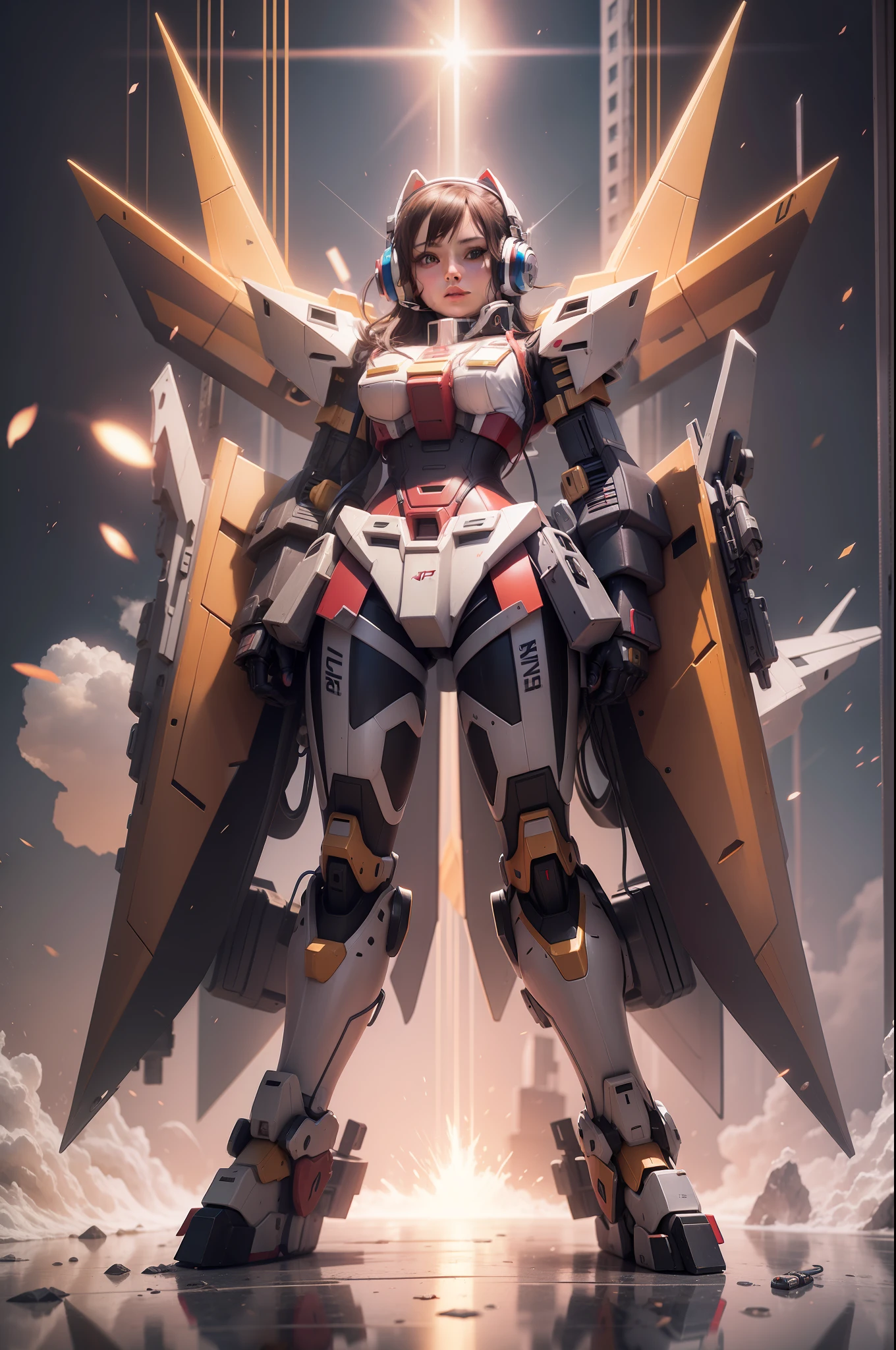 Girl, 3d, slim, Gundam, headphone