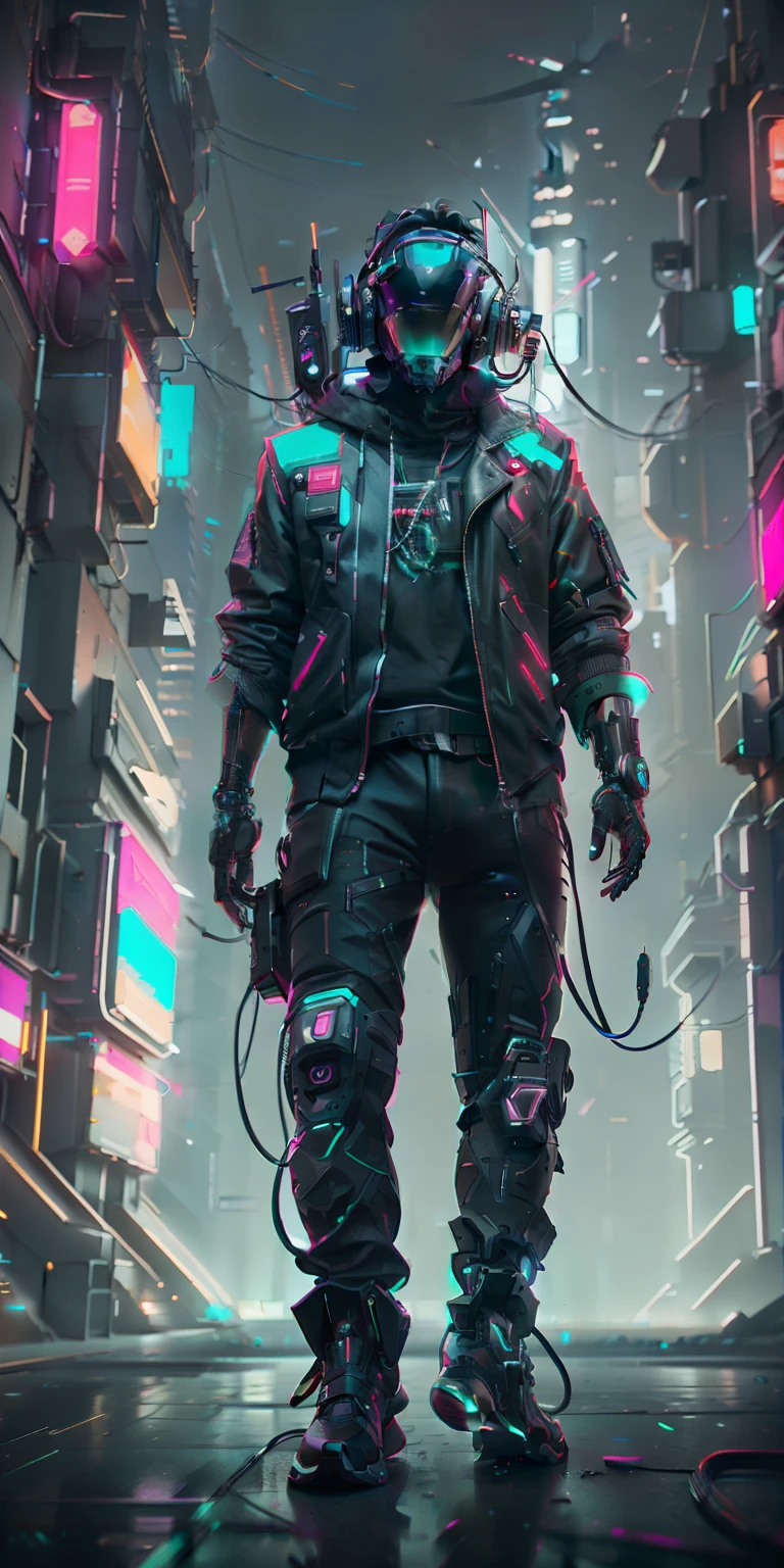 (masterpiece, full-body shot, intrincate raw photography)cyberpunk citizen in oversize techwear, using a black astro daftpunk style helmet, neon light details, intrincate, futuristic, sharpness, ramdom pose, cyberpunk city, street neon lights, insta pic, photo of the year, octane render, substance, maya 3d, cinema4d, artstation trending, devian art trend,