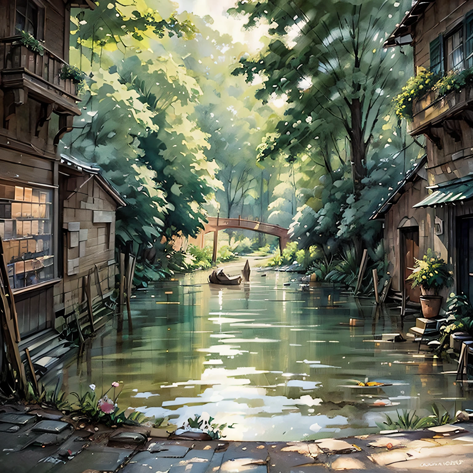 (masterpiece, best quality, beautiful art:1.4) of 1girl drowning in the flood, city background, digital art, trending on artstation, 4k, high detail, high-resolution, professional painting, ultra-detail, hdr, 4k uhd, 8k, unreal engine 5, cinematic, neon highlights, volumetric lighting, realistic shadows, reflections, unreal engine 5, cinematic wallpaper, 8k, romantic