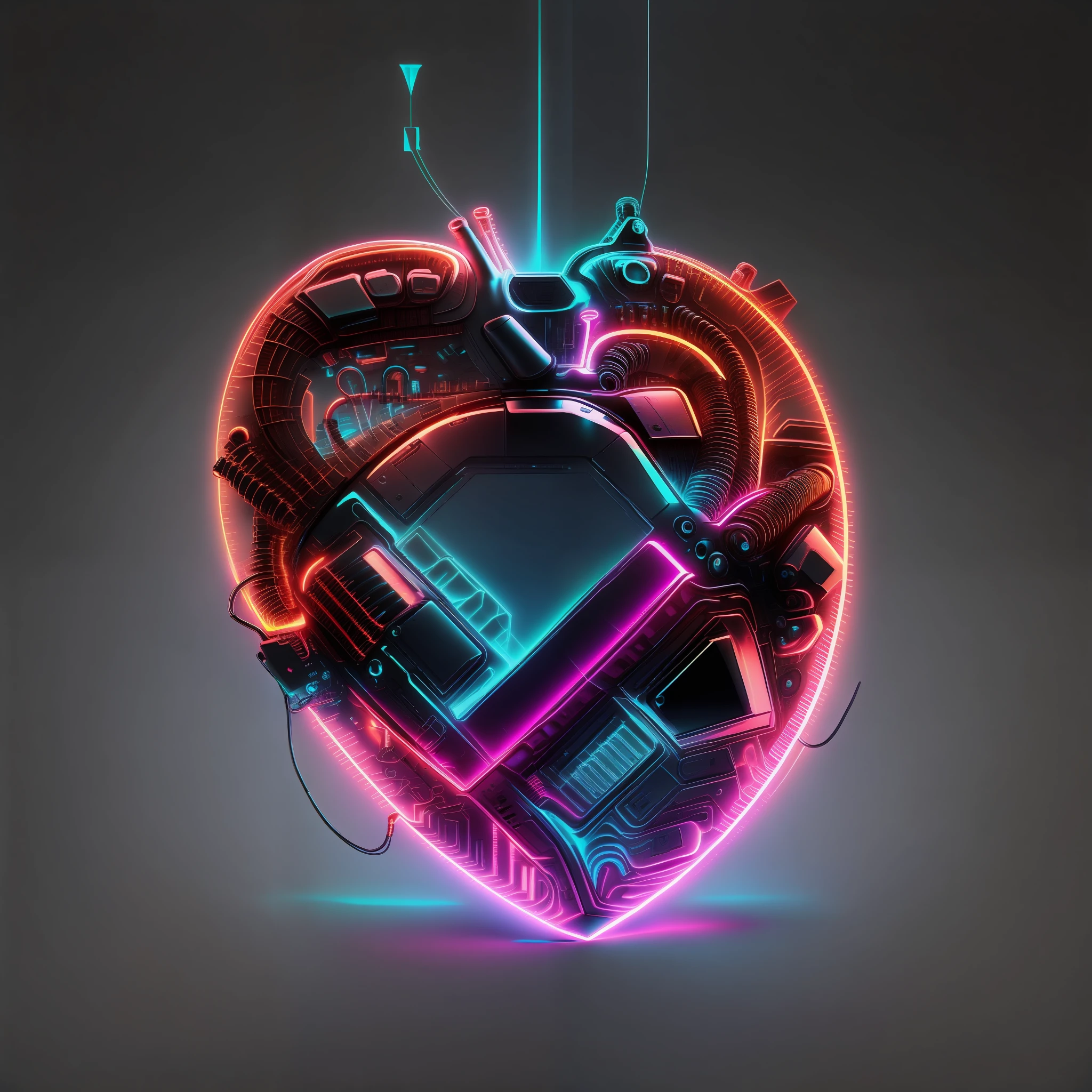 A closeup of an organic human heart in neon on a black background, escuro, neon heart reactor, real heart, Papel de parede amoled, heart effects, real heart!, magic heart, papel de parede do computador, connected to heart machines, heart of the internet, 3D model of a human heart, papel de parede do pc, my heart is human, papel de parede 4K, papel de parede 4k