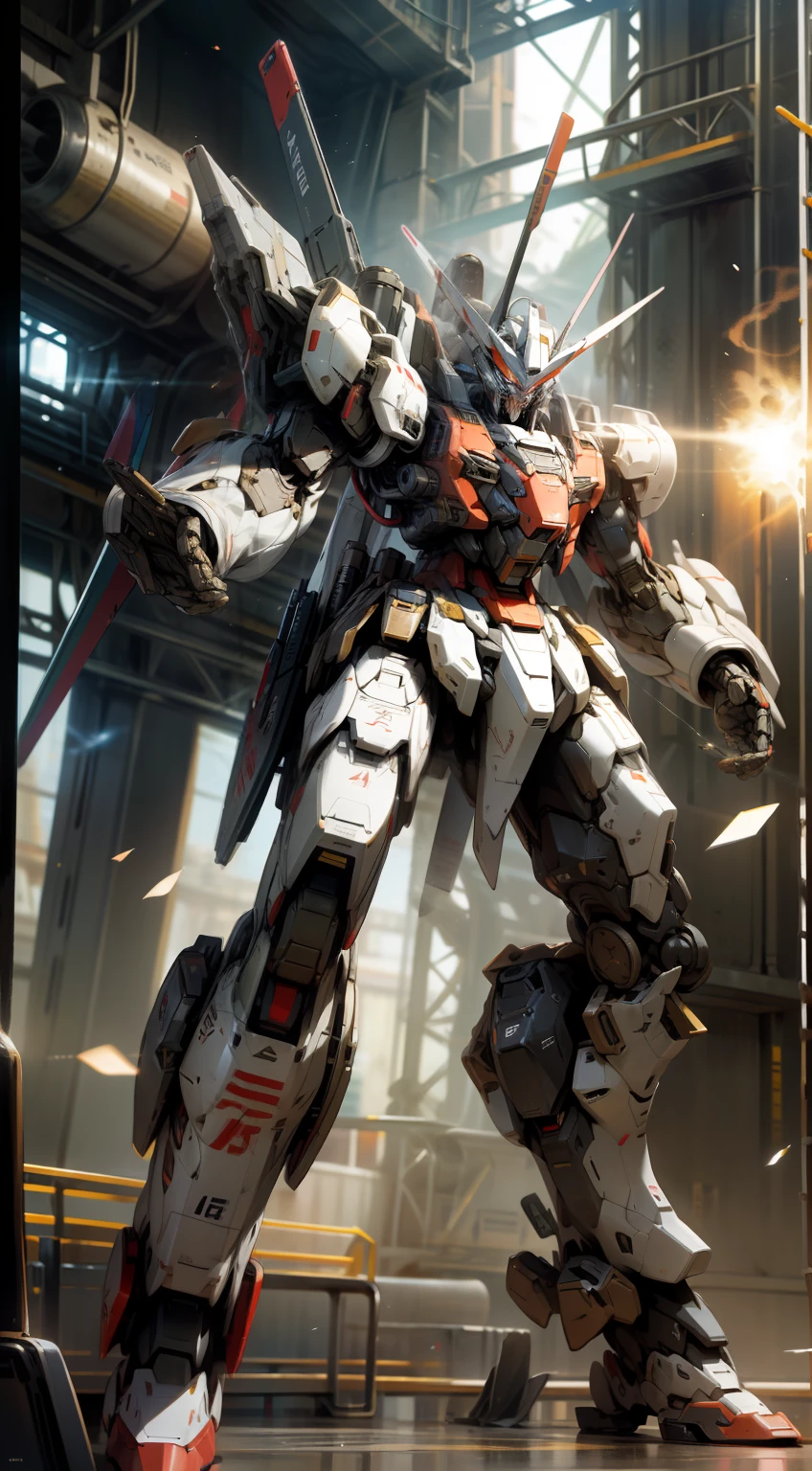 Surrealism, Ray Tracing, Photorealistic, UHD, High Detail, 32k, Best Quality, Textured Skin, Gundam Mecha, Flight, Funnel, Mecha Ship, Masterpiece, Best Quality, Mecha, Unmanned, (Full Body), (Black Mecha: 1.8), (Axisymmetric: 1.4), (HDR), (Movie Light: 1.1), White Eyes, Cool, Science Fiction, Fire, Universe, oversized shield, mecha man overlooking the background of the earth, with laser cannon beams, wars, conflicts, weapons in hand (has a huge weapon: 1.5),