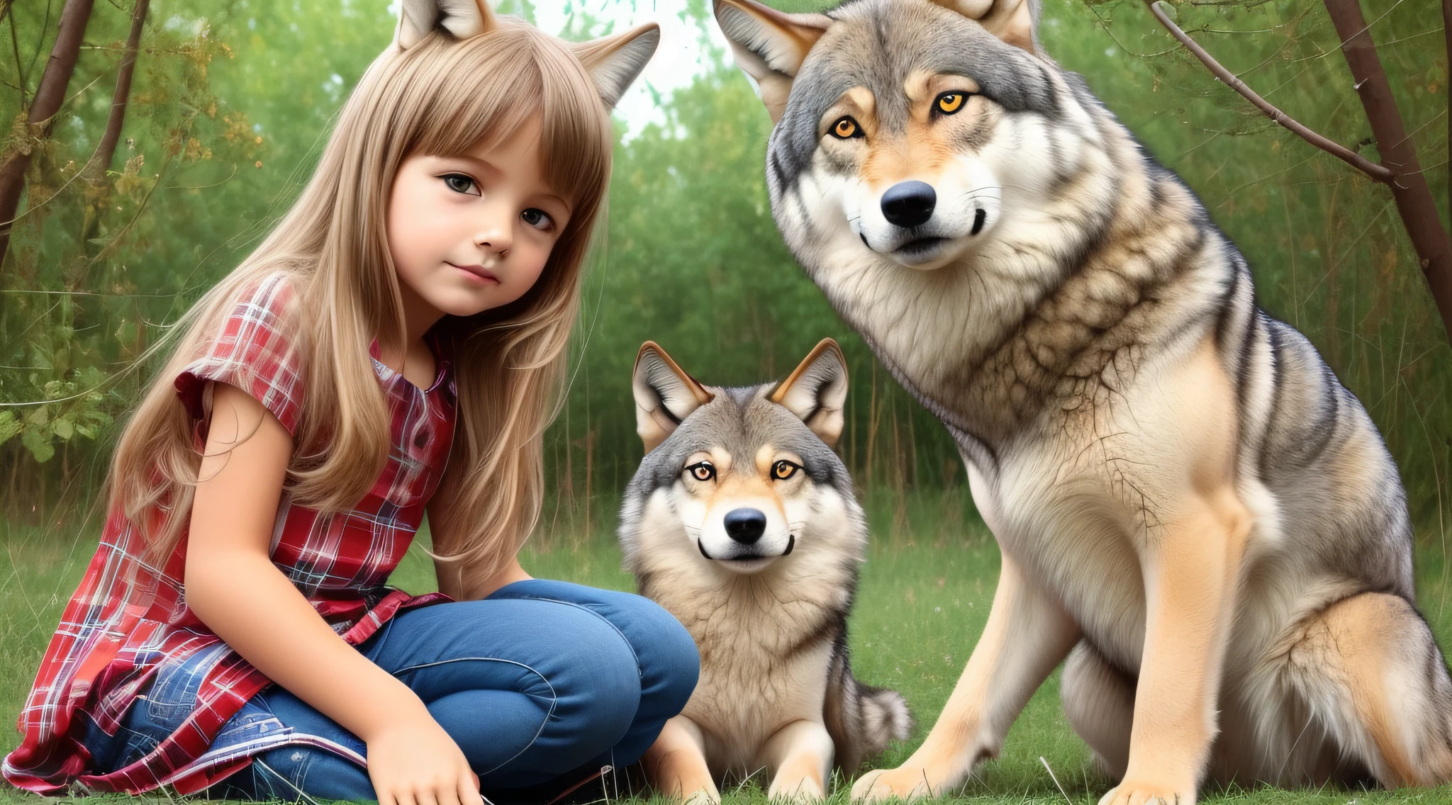 wolves and wolfs and blondie girls kids.