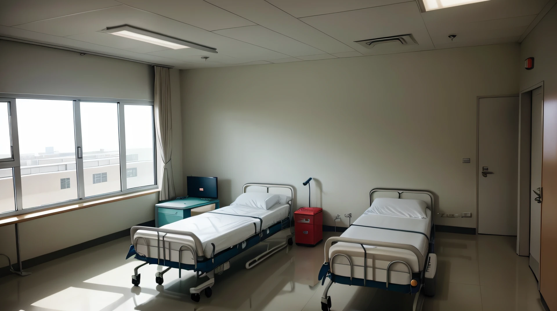 hospital room, no people