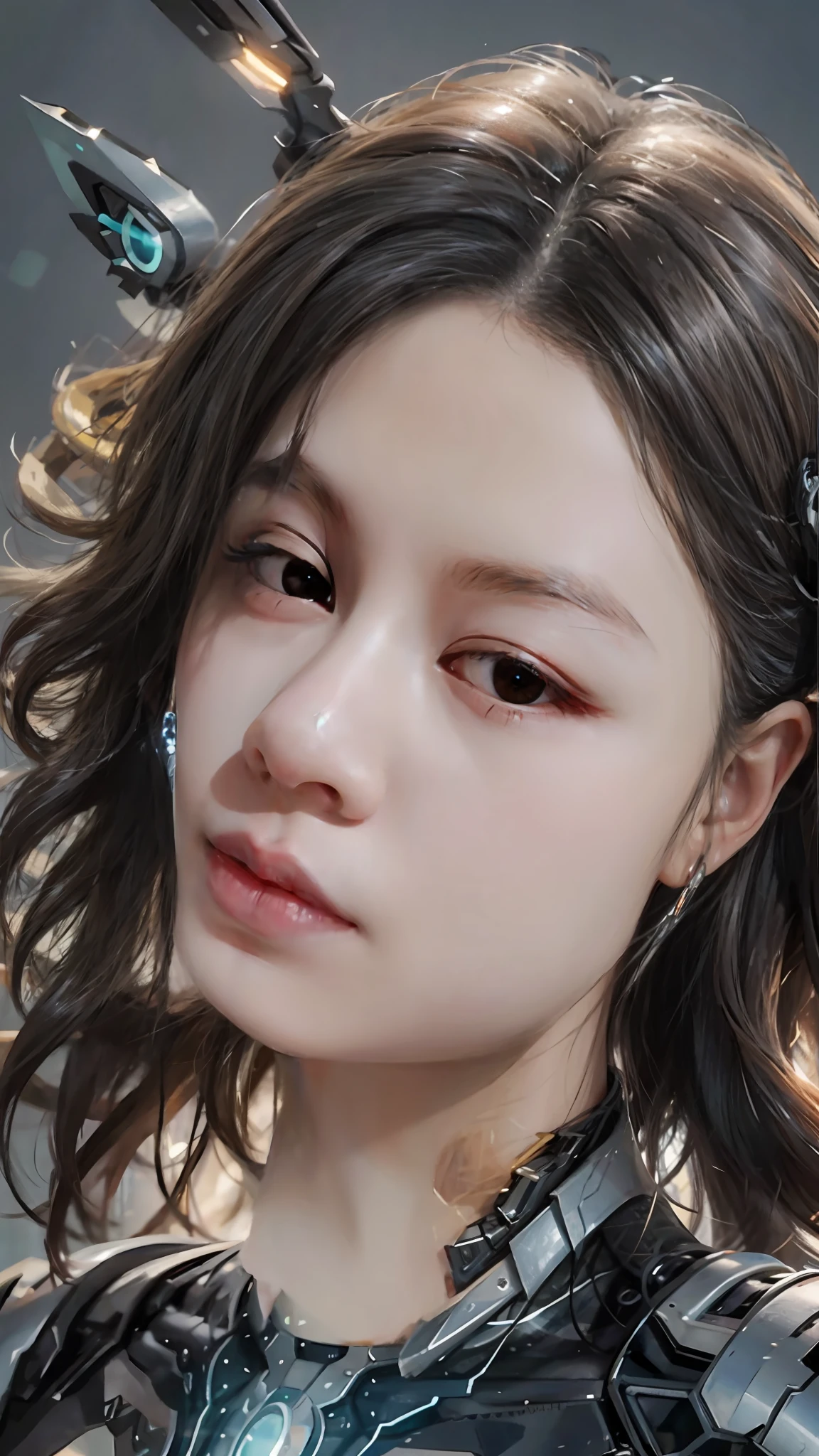 Half cyborg face,