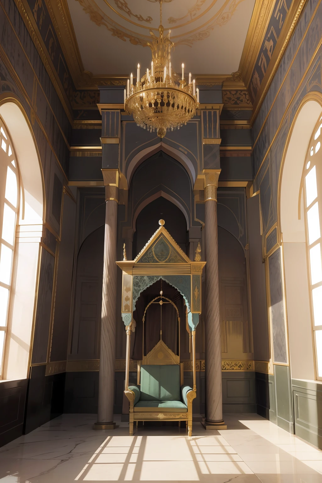 Moroccan castle throne room Versailles style