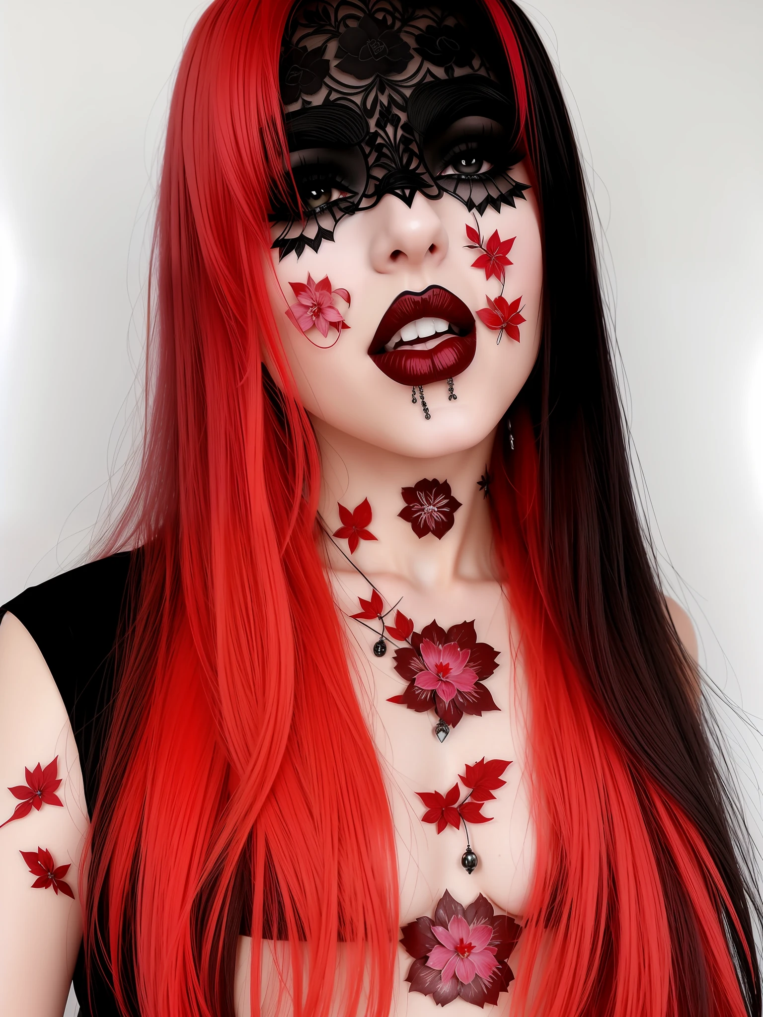 Beautiful woman goth, Beauty, Women, punk, rook, Dress, Sexy, Beautiful, goth, Gothic, Dark, Blacklip, top-quality, 超A high resolution, Photorealistic,