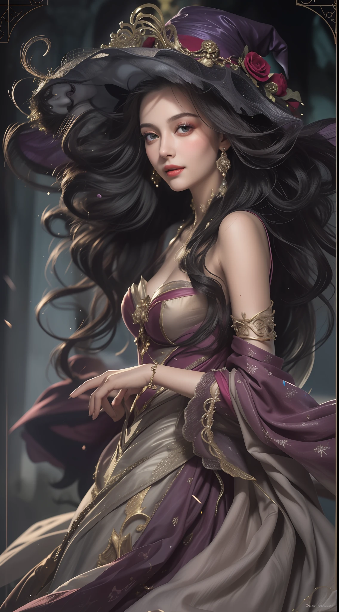 This witch is a sight of magnificent beauty, shrouded in an air of mystery and enchantment. She has an appearance that mixes elegance and power, cativando a todos que a conhecem.
Your eyes are the reflection of shooting stars on a dark night, brilhando com uma luminosidade hipnotizante. They are a unique and fascinating color, talvez um violeta profundo ou verde encantador. Sob suas sobrancelhas delicadas, His gaze is penetrating and wise, as if she had witnessed centuries of magical secrets.
Her hair is long, Sedoso e exuberante, fluindo como uma cachoeira de fios ondulados ao redor de seus ombros. May be the color of ebony, brilhando com reflexos de fogo, ou talvez uma tonalidade prateada como o luar. Ondas delicadas caem graciosamente ao redor de seu rosto, enhancing its incomparable beauty.
The witch's skin is flawless and radiant, possuindo um soft, brilho luminoso. Ela tem uma tez perfeitamente equilibrada, Youthful and healthy appearance. Her skin seems to reflect a magical aura, que emana uma energia fascinante e envolvente.
Her lips are soft and inviting, like rose petals framing a charming smile. They have a naturally pinkish hue, accentuating his graceful expression. Quando ela sorri, The light dances in your eyes, and its charm is amplified, envolvendo todos ao seu redor.
Dressed in exotic and elegant clothes, The beautiful witch displays a unique and seductive style. Her costume is a combination of luxurious fabrics and charming details. She wears magical accessories, como amuletos e broches cravejados de pedras preciosas, que exalam uma sutil, brilho misterioso.
The beauty of this witch is a symphony of enchantment and power, blending seamlessly with his magical aura. She's a magnetic presence, able to win hearts and dominate minds with his grace and magical abilities. Your beauty goes beyond appearances, emanating from her magical soul and involving all who have the privilege of witnessing it.