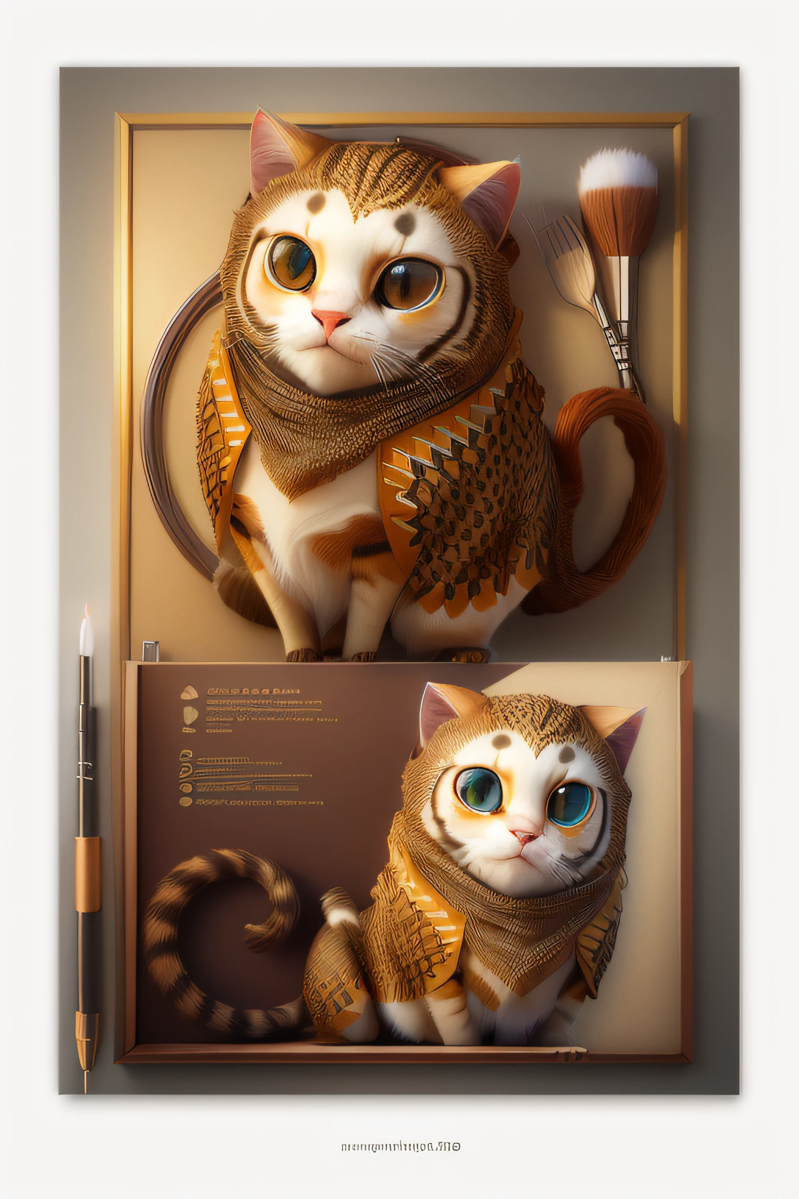 With one cat,3D art trends, trend on behance 3d art, 3 d render stylized, lovely digital painting,  Inspired by the Classic of Mountains and Seas, cgsociety - w 1 0 2 4 - n 8 - i,Toolbox rendering
