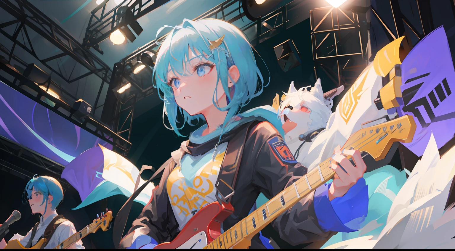 Wolfcut、femele、Enthusiasm、livestream、guitarrist、stage、Cool、J-Pop