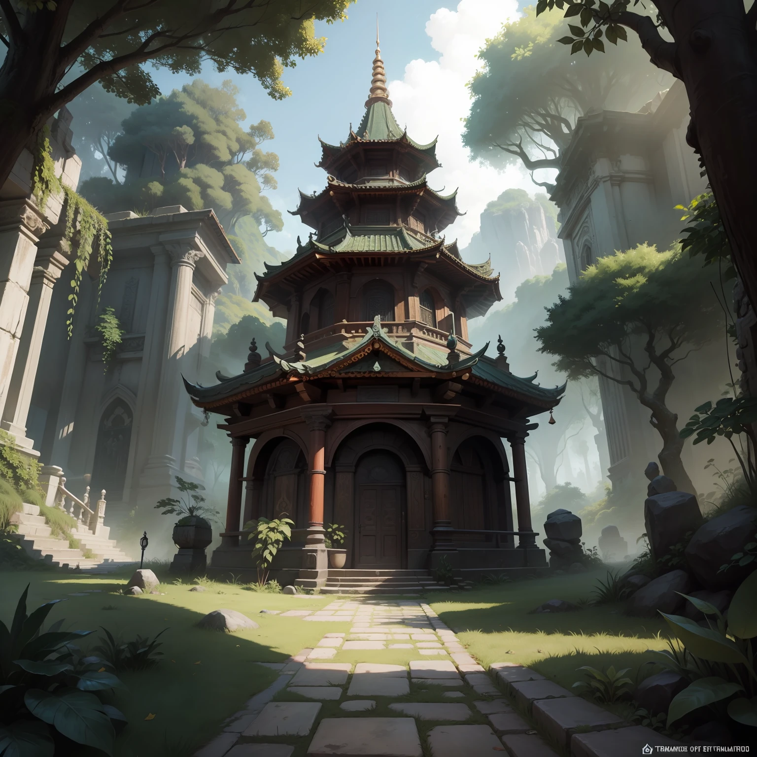 Templo estelar, rpg, art, jungle