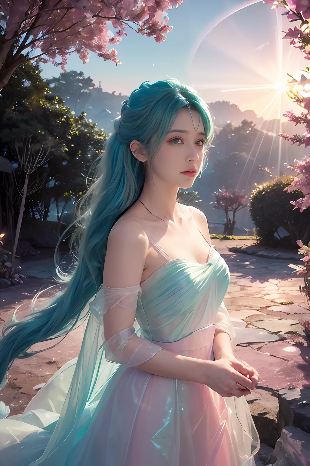 (fluorescent colors:1.4),(translucent:1.4),(retro filters:1.4), (fantasy:1.4),
candy world Disney land ethereal soft fluffy soft landscape forest snowavatar Pastel pink sky green blue sparkle ethereal light pastel whimsical light rainbow stars diamonds sparkle gemstone background hyper realistic Ultra quality cinematic lighting immense detail Full hd painting Well lit,