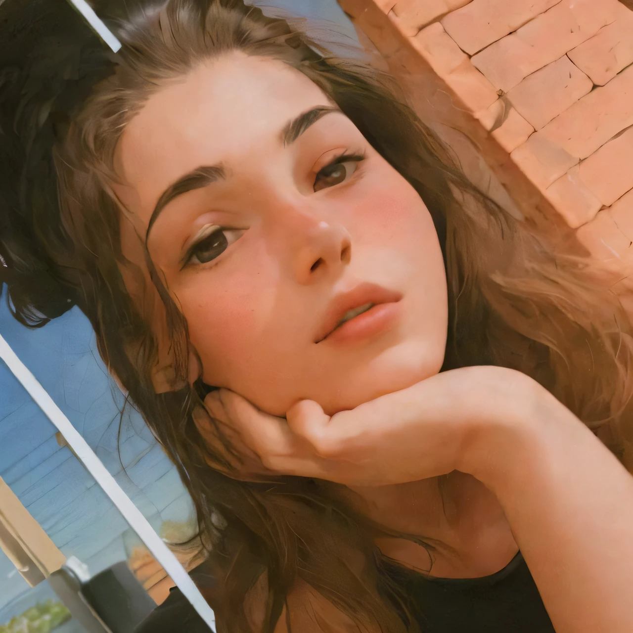 there is a woman that is sitting down with her hand on her chin, Kailee Mandel, 18 anos, taken in the early 2020s, imagem de perfil, Violeta Myers, 19-year-old girl, Kaitlyn Michelle Siragusa, em torno de 1 9 anos, 1 6 anos, foto do perfil, foto de perfil headshot