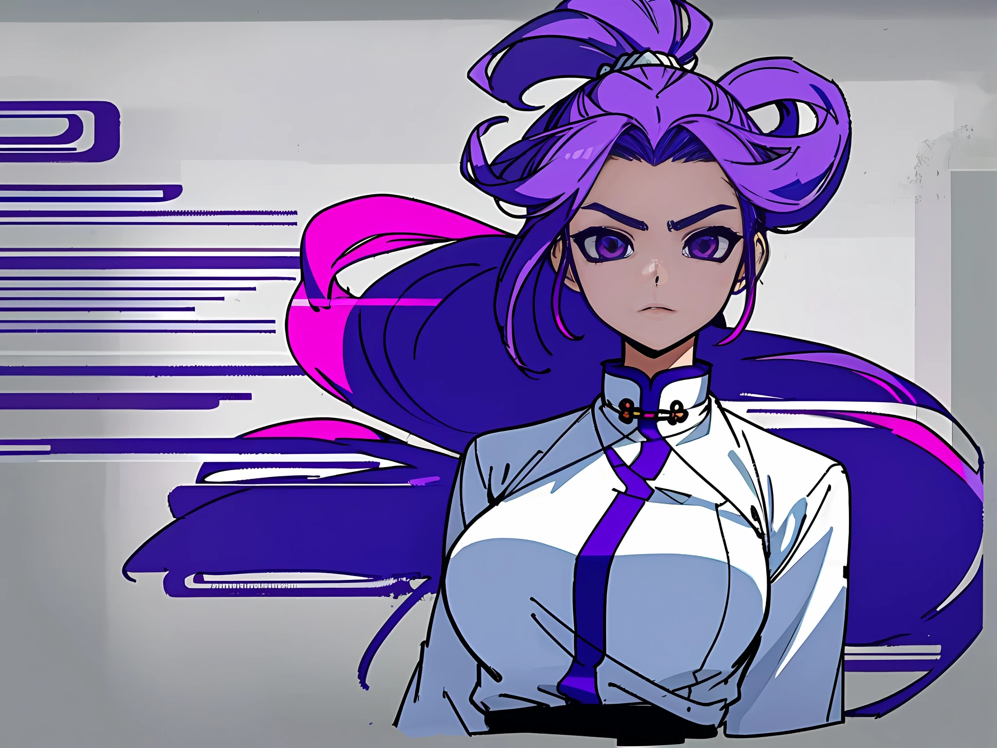 ((masterpiece)),(((best quality))),(character design sheet,Same role,frontage,Lateral face,on back),illustration,1个Giant Breast Girl,Purple colored hair,hairstyle fax,Eyes,The environment changes,hairstyle fax,Pose Zi too,female pervert,Ancient Chinese heroine,charturnbetalora,(simplebackground,white backgrounid:1.3)