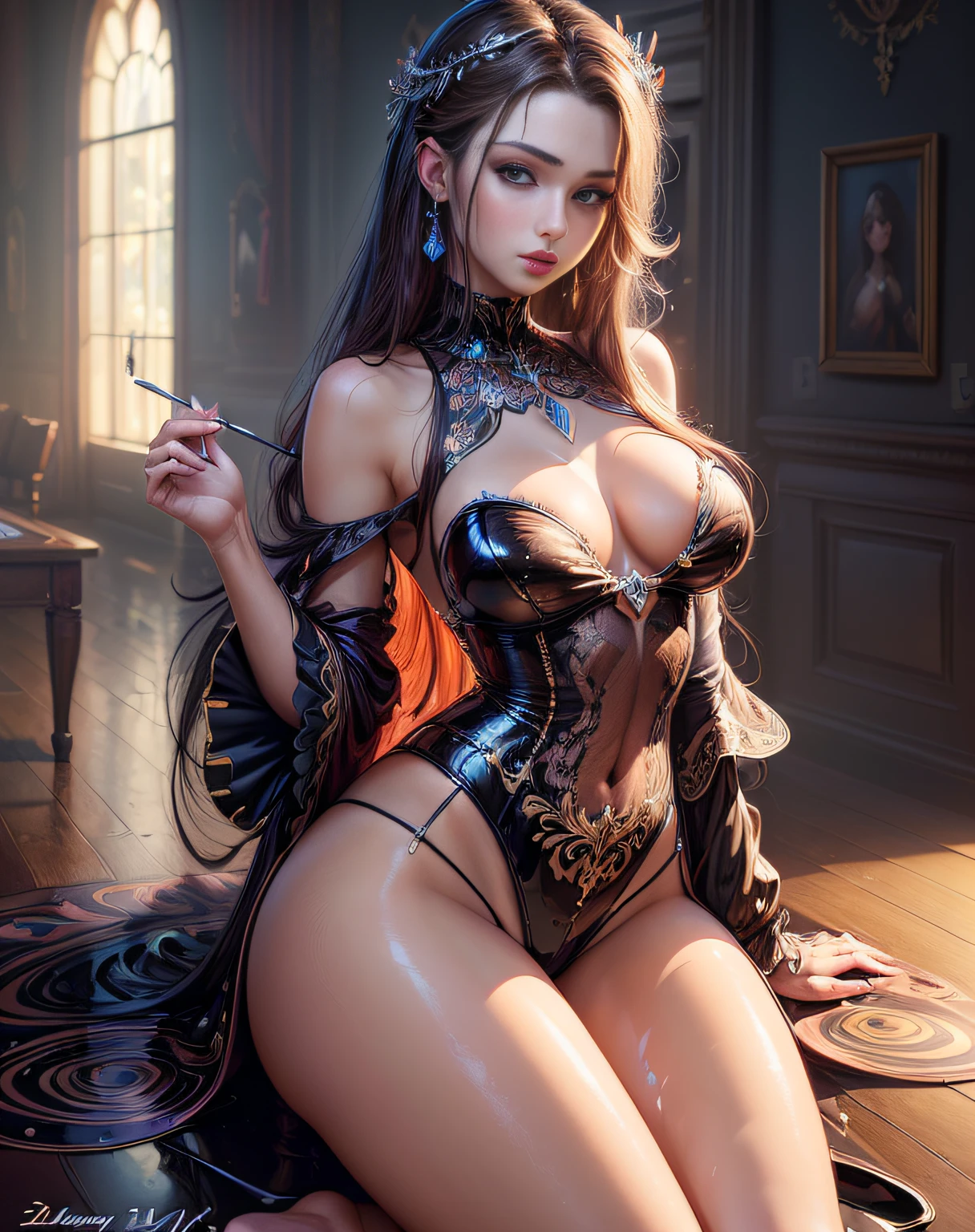 (masterpiece, best quality, glossy, beautiful digital art:1.4), (stunning 21yo woman:1.6), dream in color, magical, (super glossy:1.3), ultra detailed, insanely intricate, wallpaper, 8k