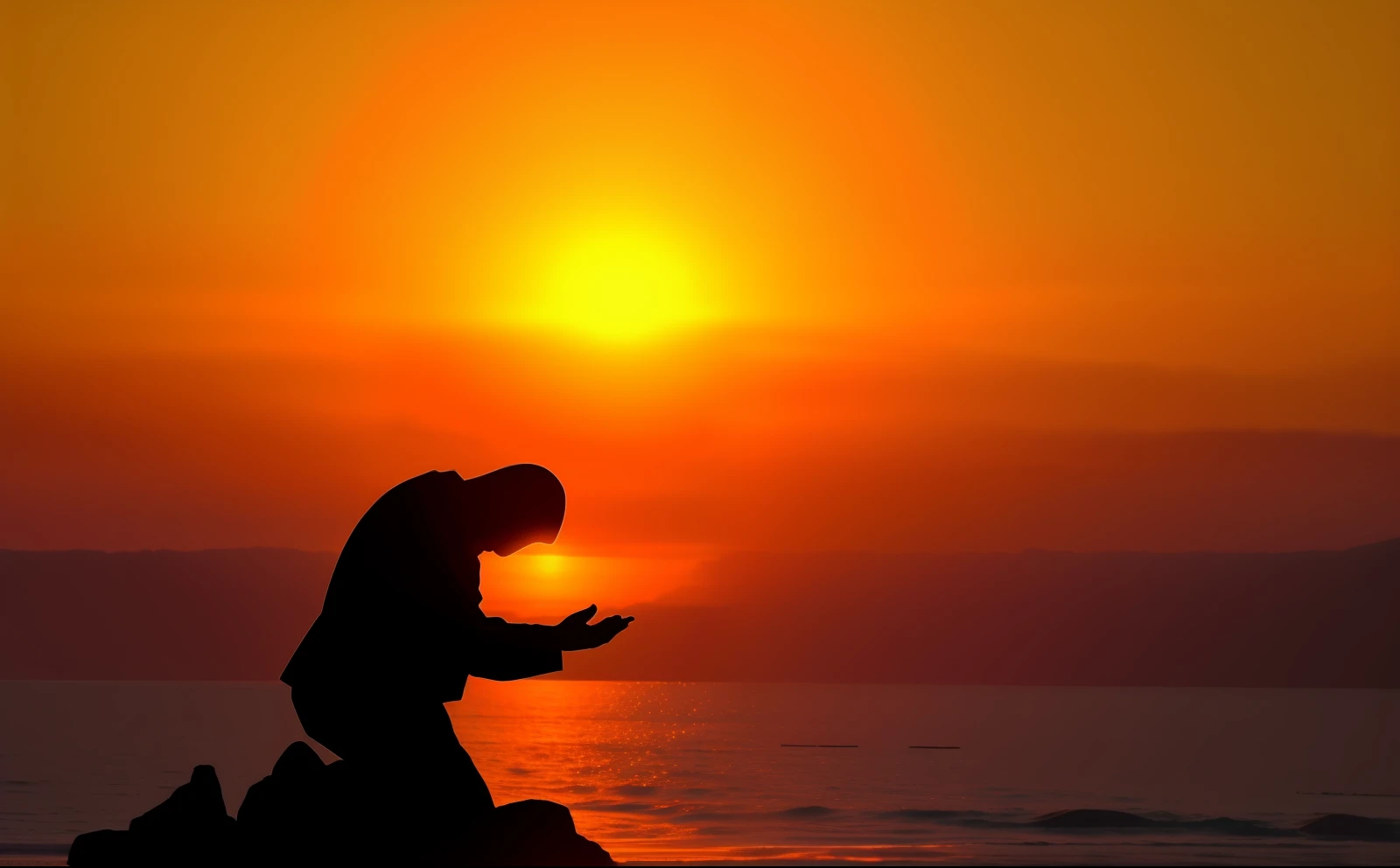 Silhouette of a person standing on a rock with a cell phone, kneeling in prayer, Rezando ao Sol, Ajoelhado, praying, doing a prayer, orar meditando, Prayer, ajoelhado e olhando para cima, reconfortante e familiar, he is all alone, praying posture, Ajoelhado!!, So leave it to God, Rezar, sua mente contemplando a eternidade.