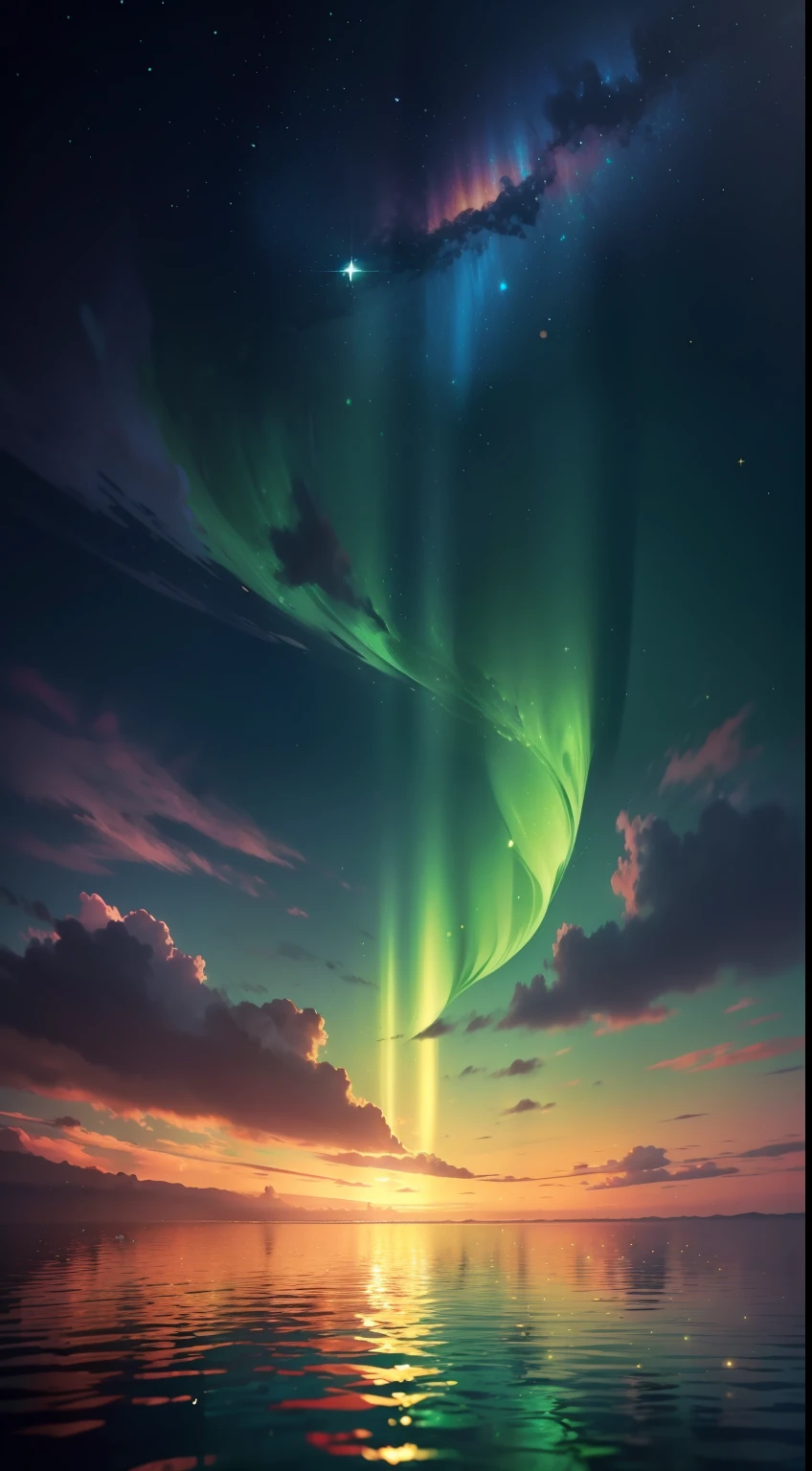 wallpaper in water green color with glitter 4k, minimalhismo, water green glow, wallpaper, brilho dourado caindo, ultra qualidade, heaven, estrelas, lua.