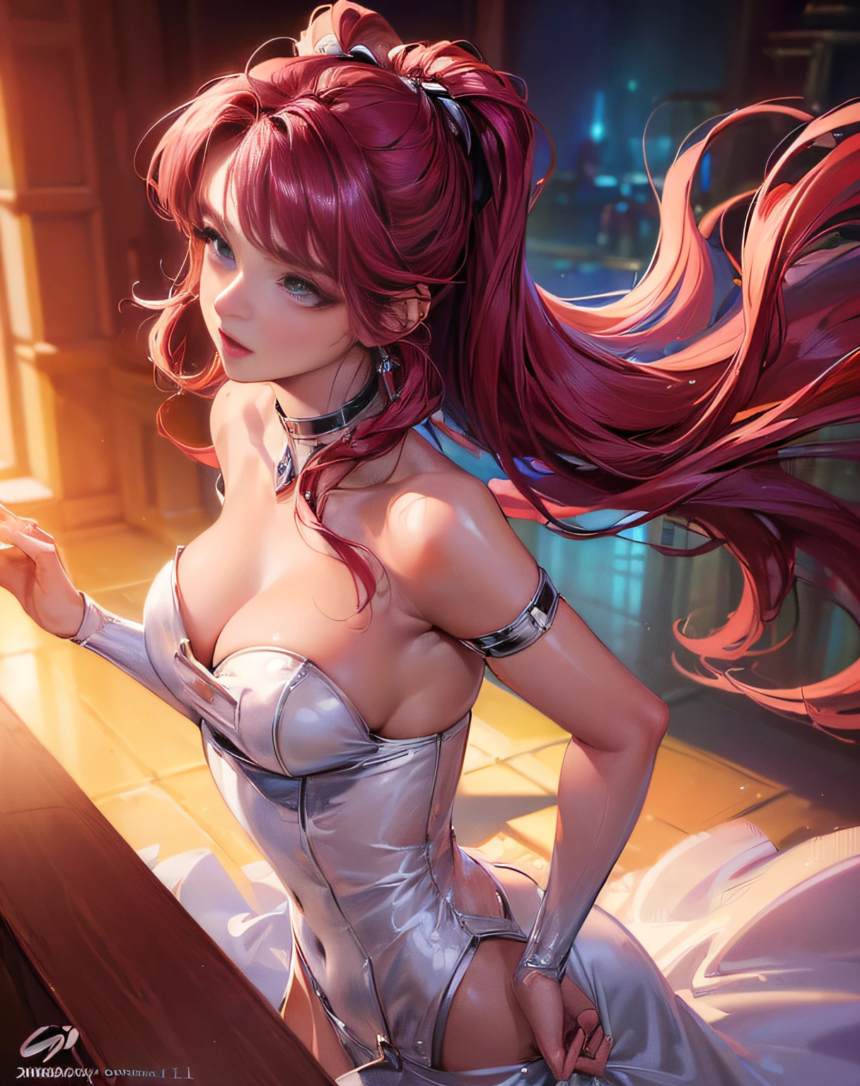 (masterpiece, best quality, glossy, beautiful digital art:1.4), (stunning 21yo woman:1.6), dream in color, magical, (super glossy:1.3), ultra detailed, insanely intricate, wallpaper, 8k
