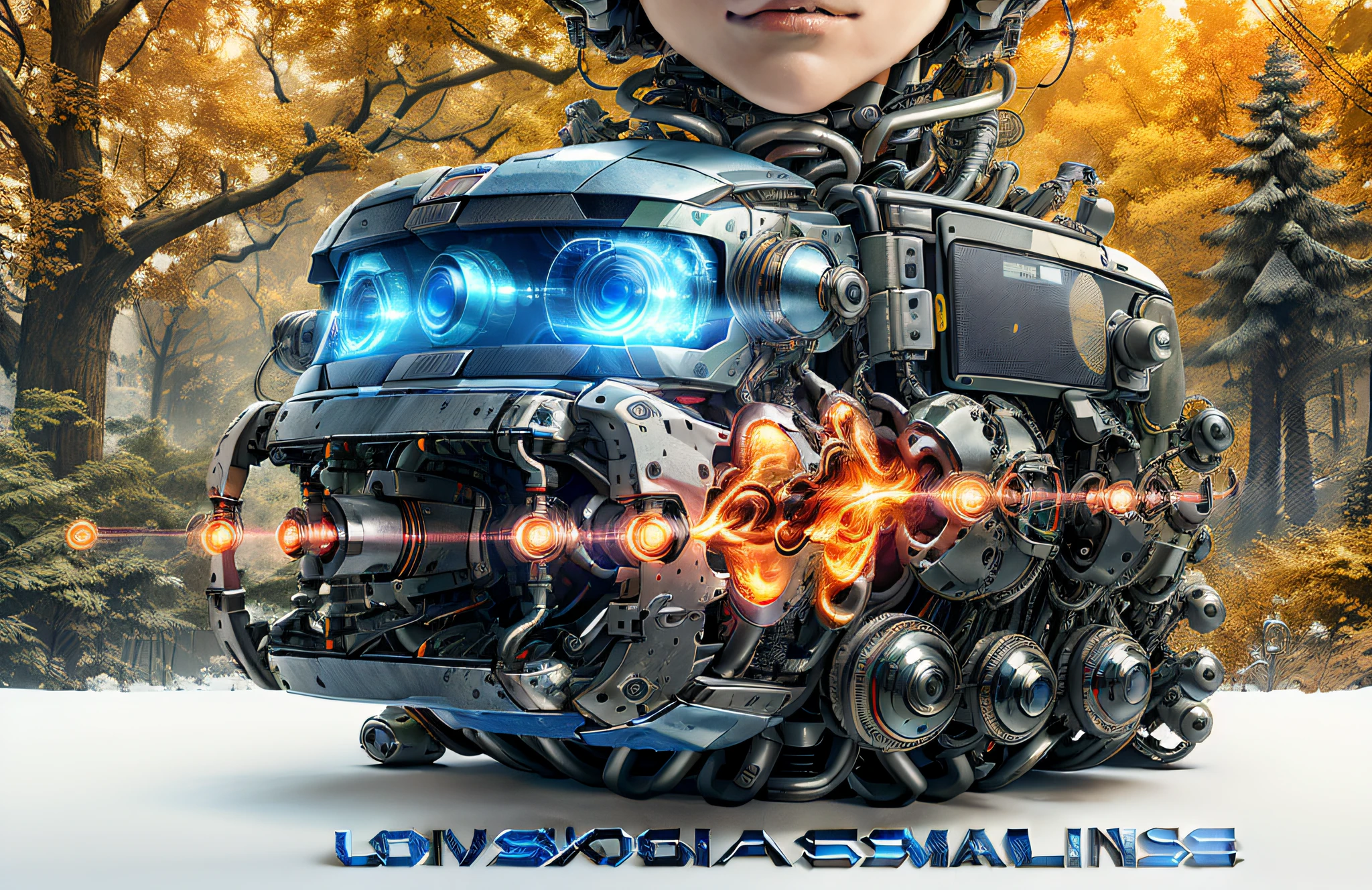(((masterpiece))), (((best quality))), ((ultra-detailed)), (highly detailed CG illustration), ((an extremely delicate and beautiful)),(from side),cinematic light,((1mechanical girl)), Beautiful scandinavian woman, 21 years old, solo,half body, wearing the garter belt 6 strap, ((six strap garter belt)), long eyelashes, beautiful eyes with brightness, ((big cheeks)), (machine made joints:1.2),((machanical limbs)),(blood vessels connected to tubes),(mechanical vertebra attaching to back), Round Ass, scandinavian, ((mechanical cervial attaching to neck)),(sitting),expressionless,(wires and cables attaching to neck:1.2),(wires and cables on head:1.2)(character focus),science fiction,city background, extreme detailed,colorful,highest detailed,(face shadow (extra detailed,best performance)), laser eyes (detailed red))fire in holes of hands), He has one blue (Heart: 1.1) and one (Dirty Face: 1.2), hair over one eye, azure eyes, sharp eyes,(detailed eyes:1.3), In a future where technology has pushed the boundaries of innovation, a groundbreaking invention called ‘Real Mechanical Parts’ has emerged. This revolutionary LoRa (Low Orbit Remote Access) technology offers a seamless integration of cybernetic and robotic enhancements onto a human model, resulting in lifelike images that blur the line between man and machine. It is a world where the distinction between organic and synthetic beings becomes indistinct. ‘Real Mechanical Parts’ allows individuals to surpass their biological limitations and enter a new era of enhanced capabilities. From the precision and strength of robotic limbs to the computational power of cybernetic implants and the sensory enhancements that bridge the gap between human and machine