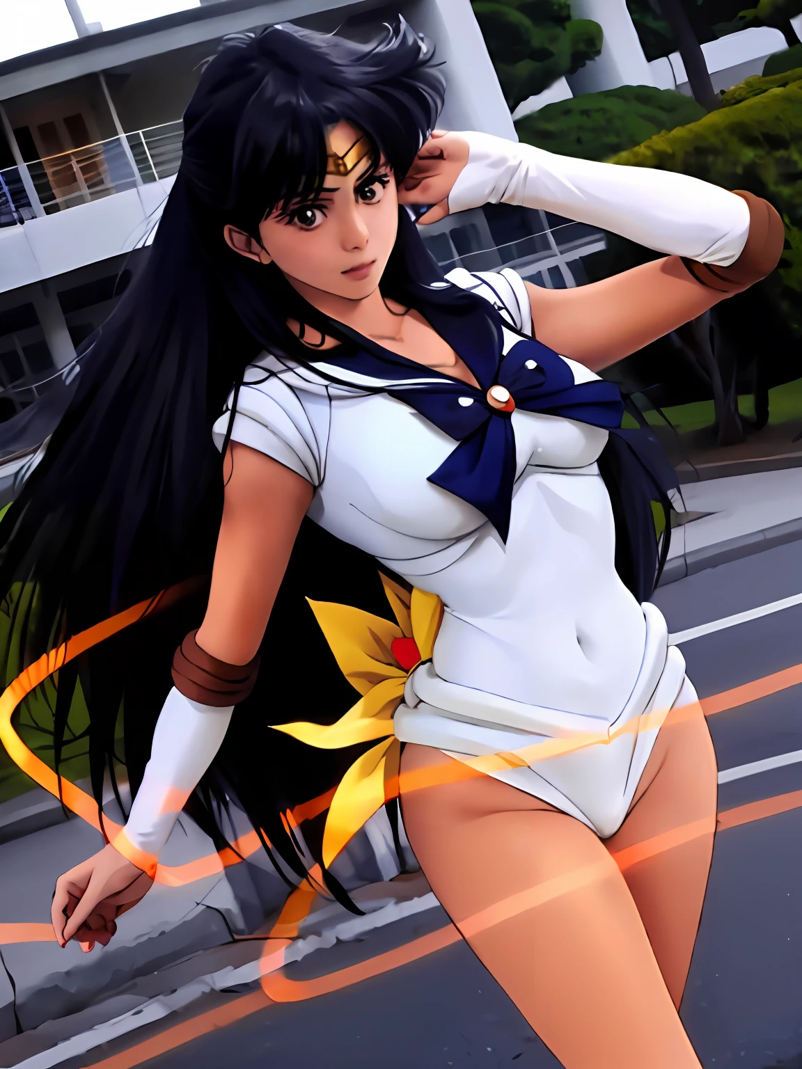Arab asian woman in sailor suit posing for photo, Anime girl cosplay, Anime Cosplay, cosplay foto, professional cosplay, realistic cosplay, Cosplay, Sailor Uniform, real life anime girl, full-cosplay, Sailor Moon Style, cosplayer, by Sailor Moon, Ayaka Cosplay, publicity cosplay, sailormoon. Beautiful, loose coat collar sailor uniform
