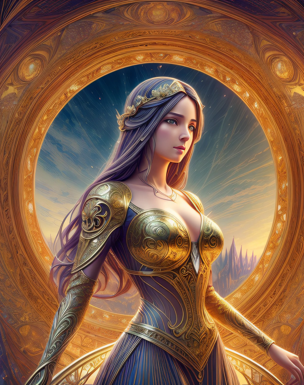(masterpiece, best quality, beautiful digital art:1.4), dream in color, magical, concept art, art nouveau, inspired by reylia slaby, peter gric, volumetric lighting, intricate, ornate, cgsociety, hypermaximalist, golden ratio, octane render, weta digital, micro details, 3d sculpture, structure, ray trace, cinematic, epic wide shot, wallpaper, 8k